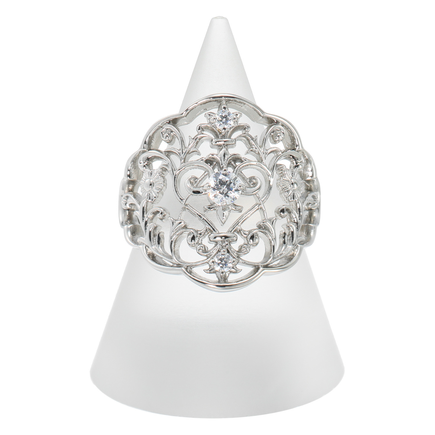 ステングレイス サージカルステンレス プレシオサ社製ＣＺ ヴィクトリアン調 レースデザイン リング