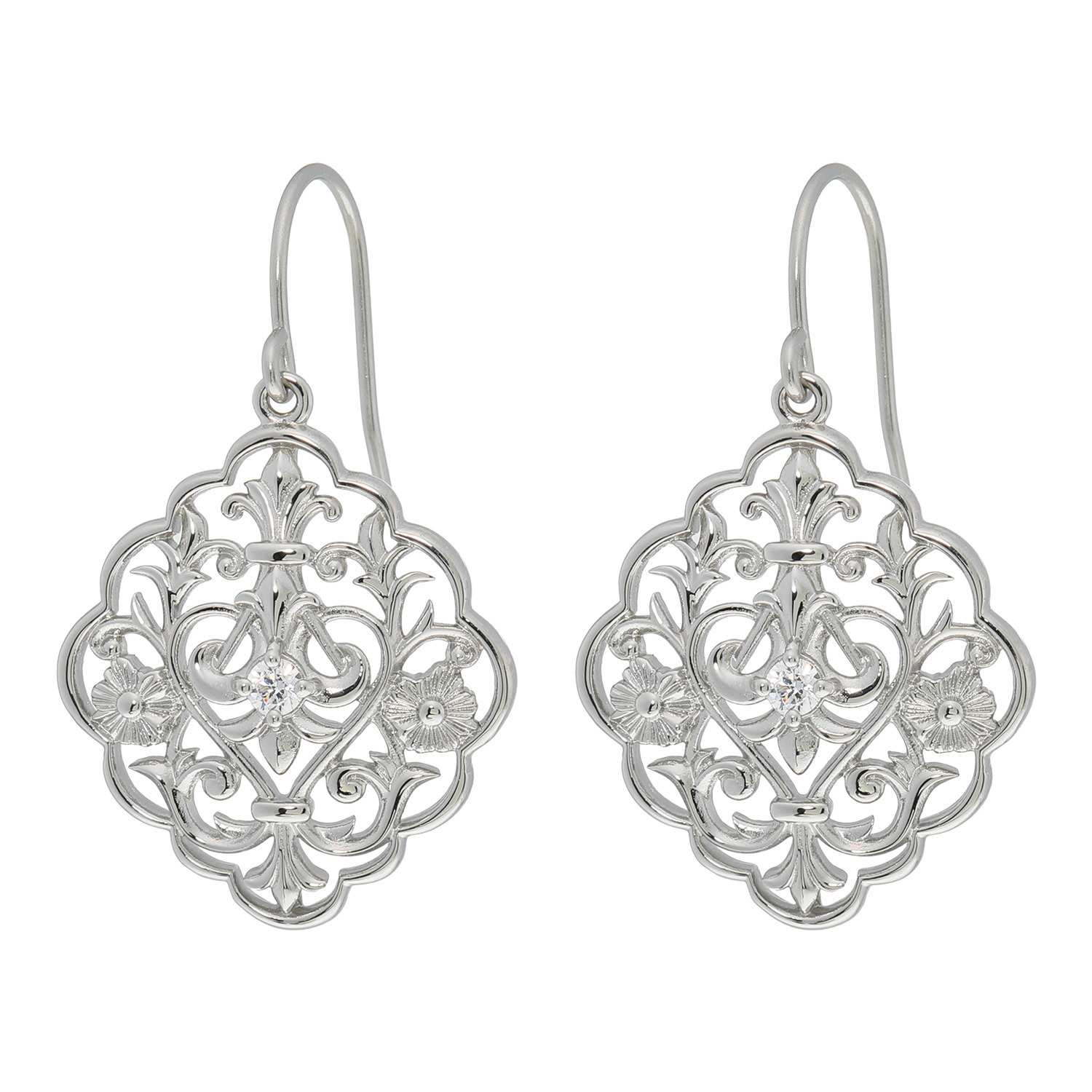 ステングレイス サージカルステンレス プレシオサ社製ＣＺ ヴィクトリアン調 レースデザイン スウィングピアス