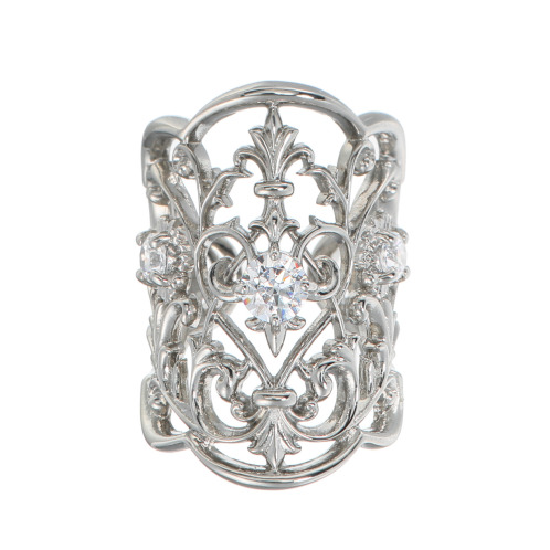 ステングレイス サージカルステンレス プレシオサ社製CZ ヴィクトリアン調 レースデザイン イヤーカフ <片側のみ> ステングレイス サージカルステンレス プレシオサ社製CZ ヴィクトリアン調 レースデザイン イヤーカフ <片側のみ>