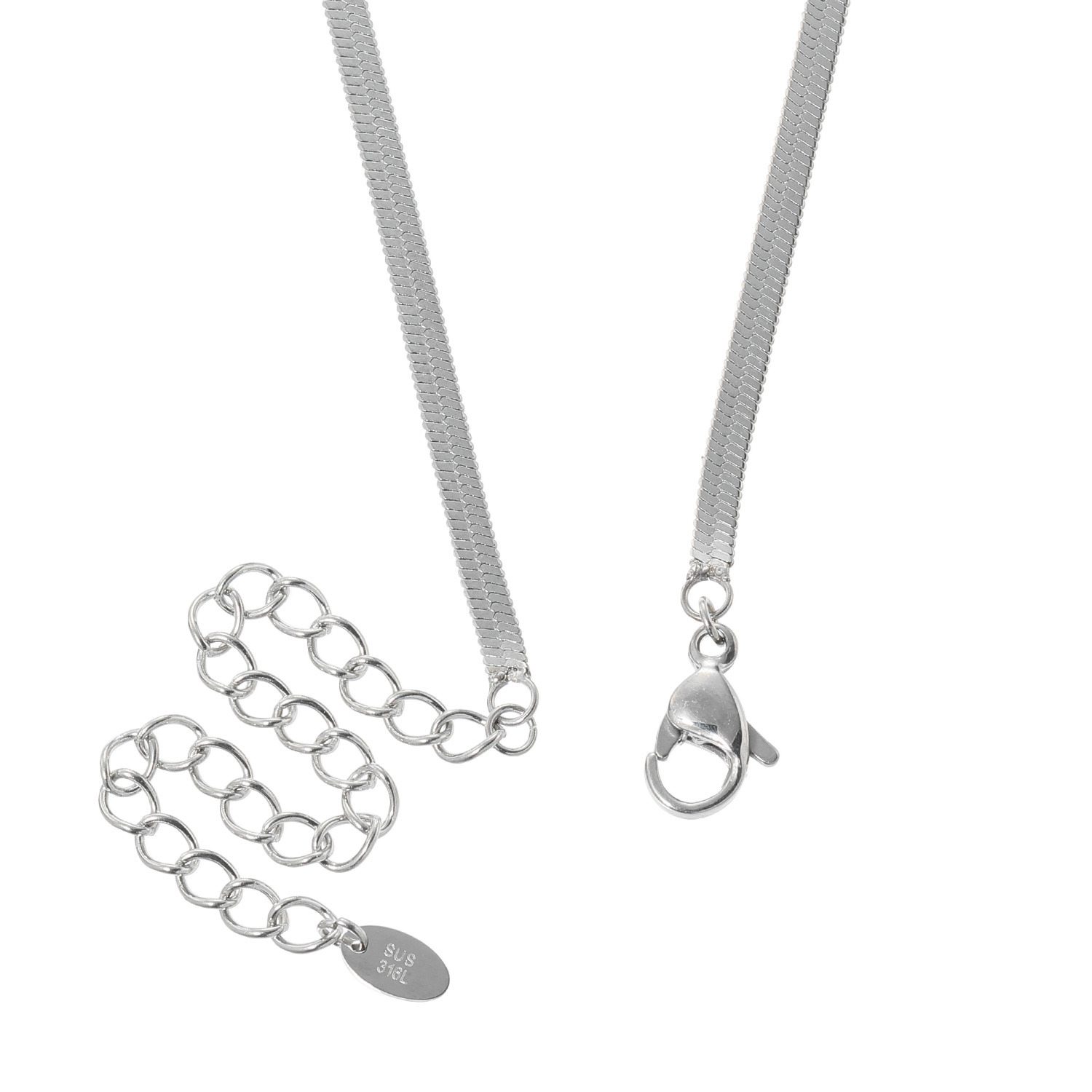 ステングレイス サージカルステンレス ヘリンボーン チェーンネックレス