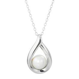 ステングレイス サージカルステンレス 貝パール ドロップデザイン ペンダント