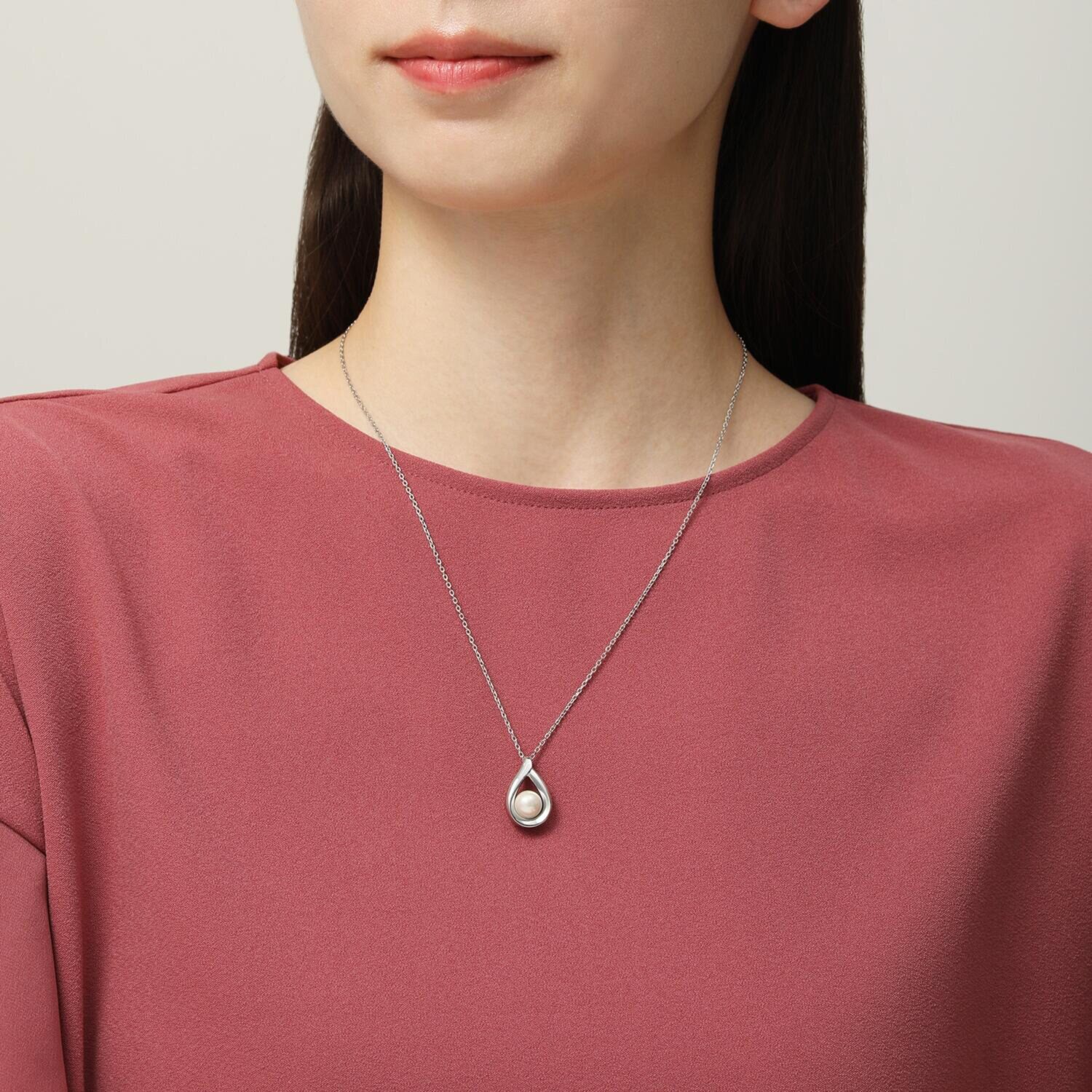 ステングレイス サージカルステンレス 貝パール ドロップデザイン ペンダント