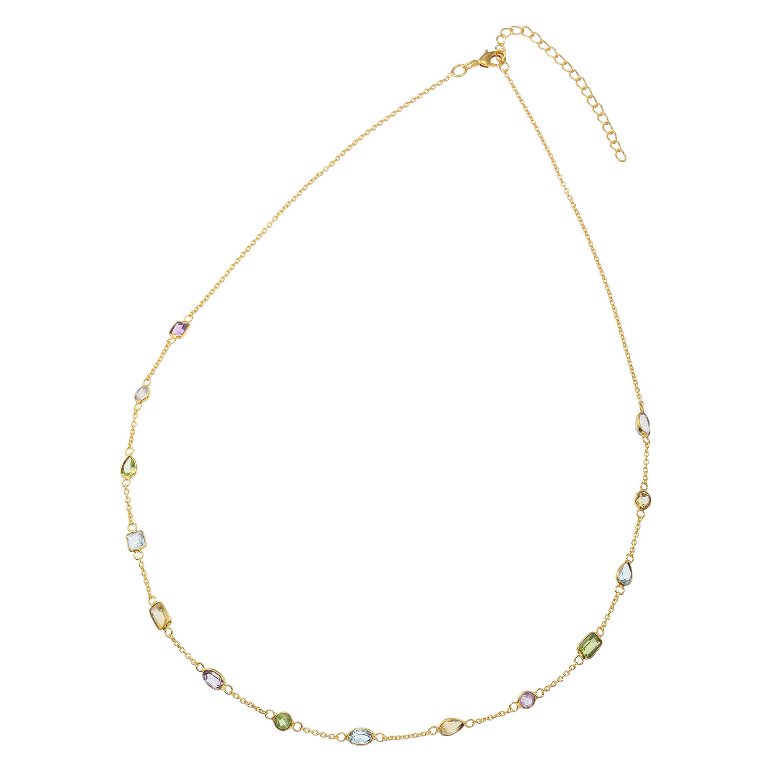 インプレスミー マルチカット ジェムストーン ステーションネックレス