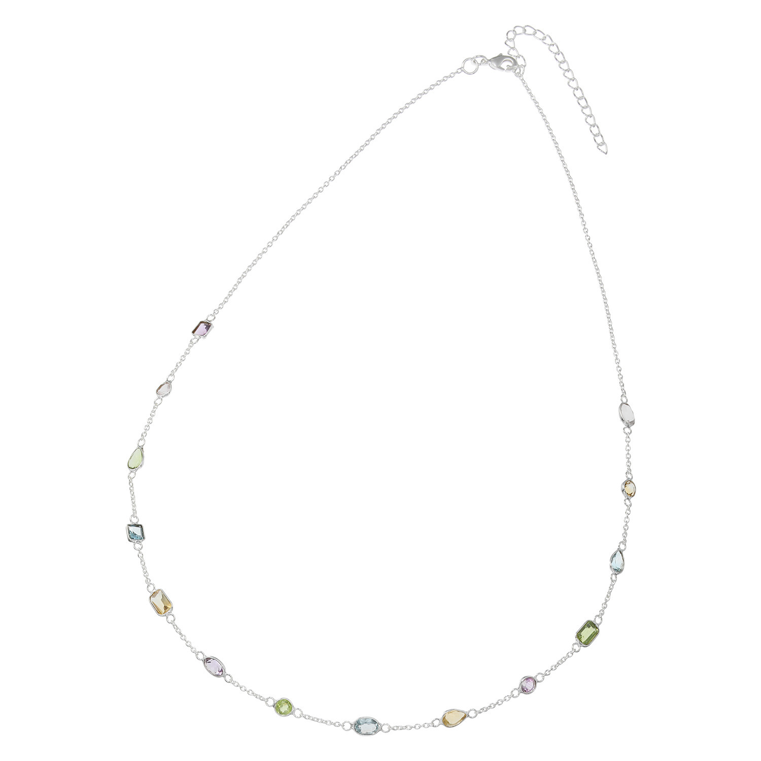 インプレスミー マルチカット ジェムストーン ステーションネックレス