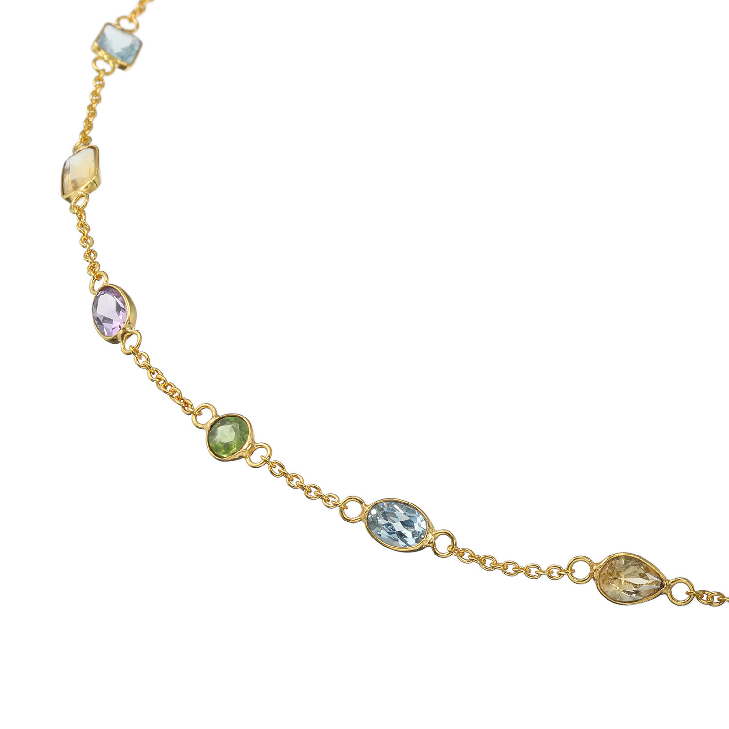 インプレスミー マルチカット ジェムストーン ステーションネックレス