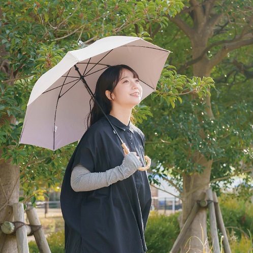 かわいい雑貨屋さん グロリア ＵＶカット 晴雨兼用 バンブーハンドル バイカラーデザイン 長傘