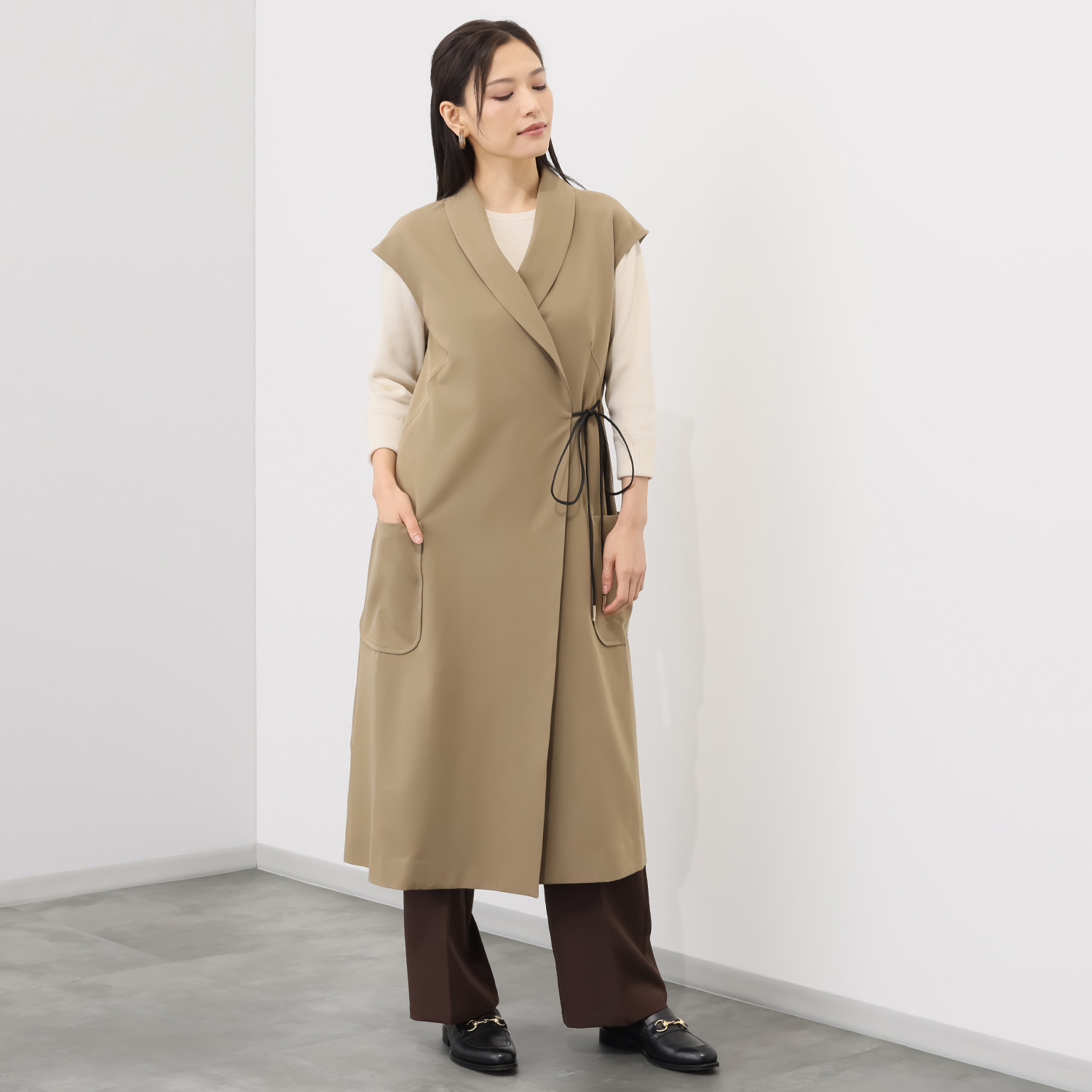 シック　バイ　ネイチャー ラップデザイン Ｉラインシルエット ジレワンピース