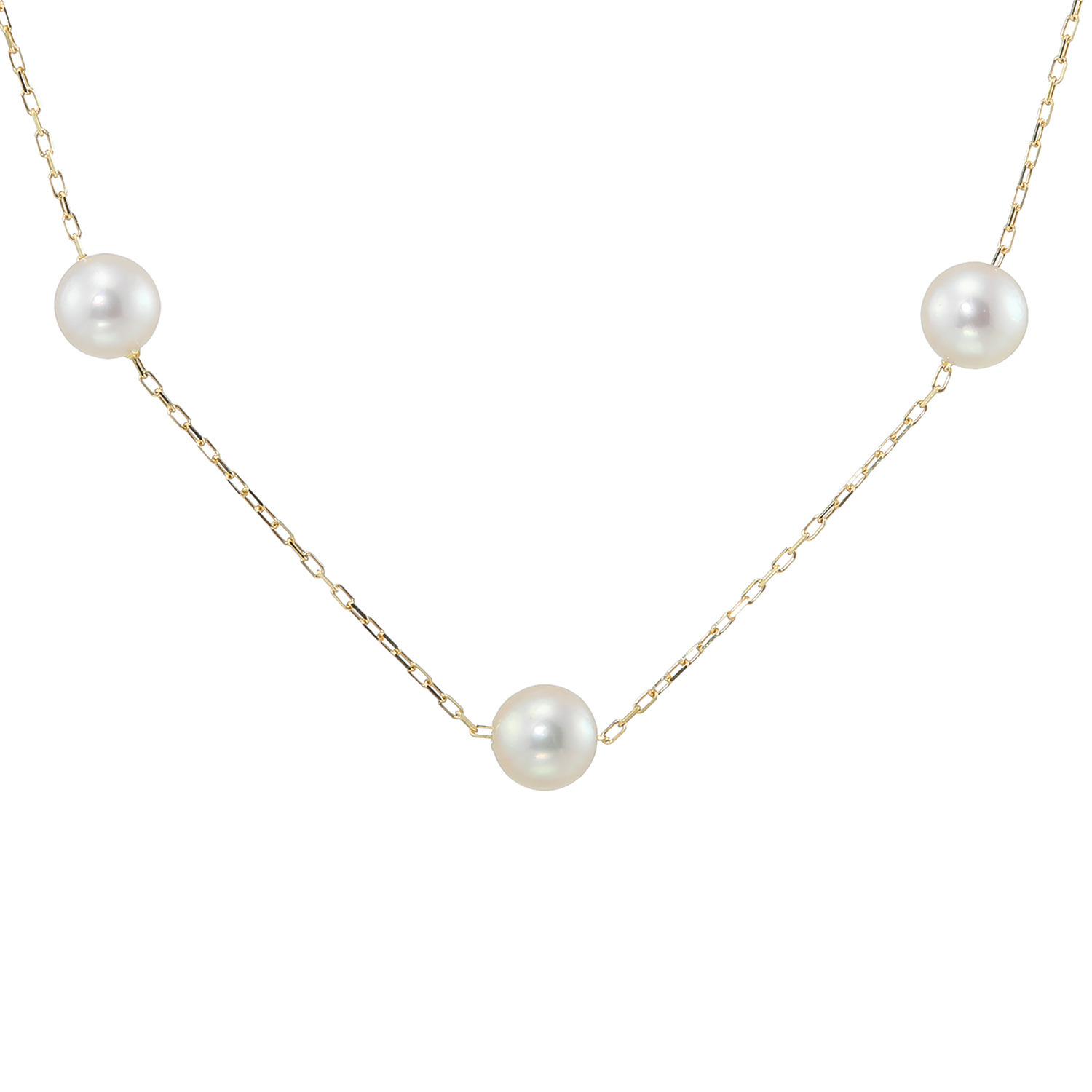 ジュペレ １０Ｋ 国産ベビーアコヤパール ステーションデザイン ネックレス