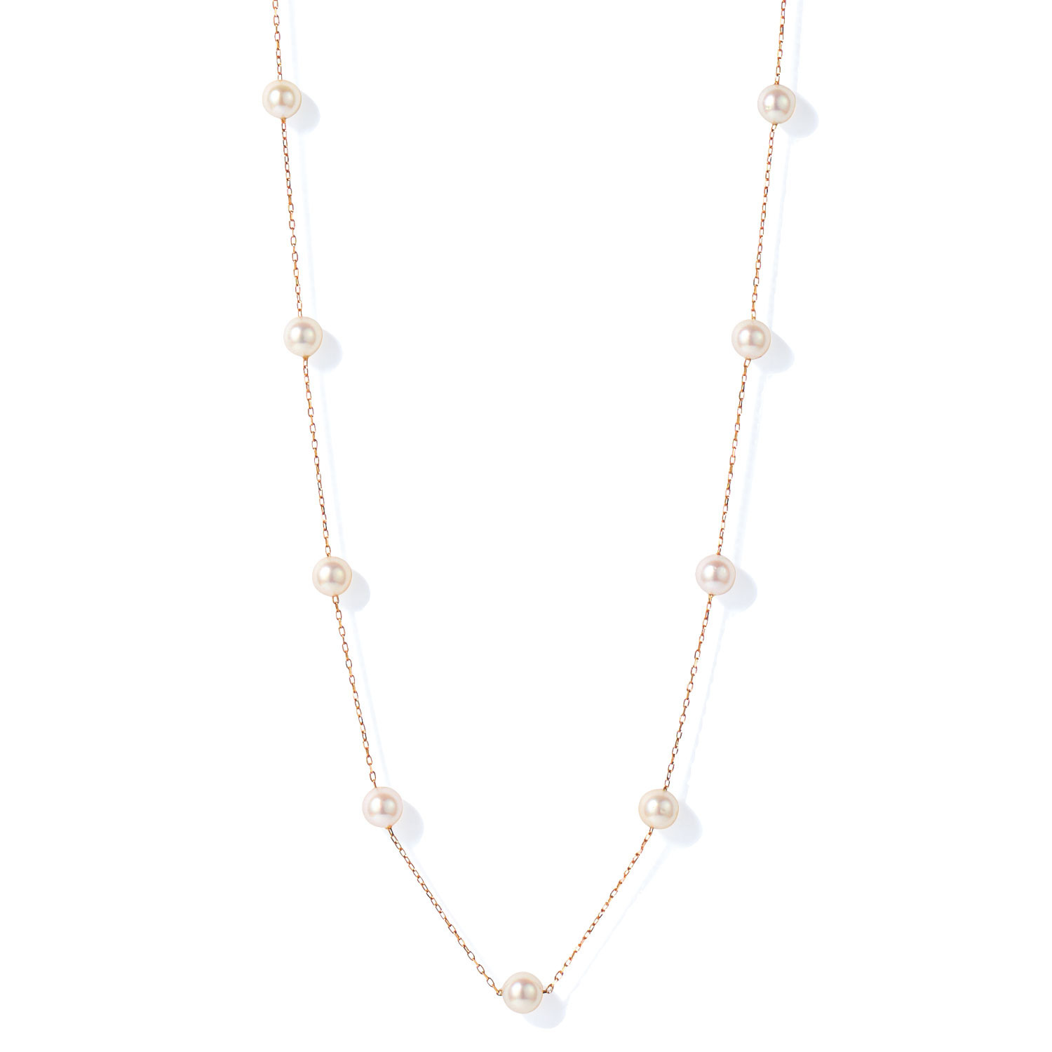 ジュペレ １０Ｋ 国産ベビーアコヤパール ステーションデザイン ネックレス