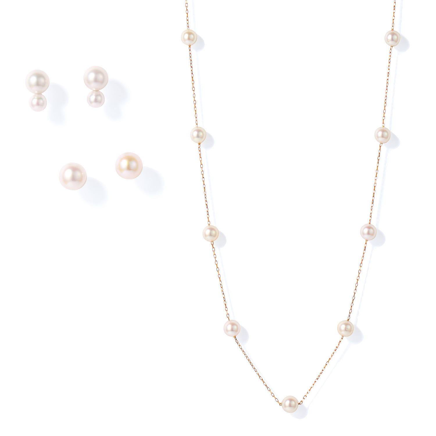 ジュペレ １０Ｋ 国産ベビーアコヤパール ステーションデザイン ネックレス