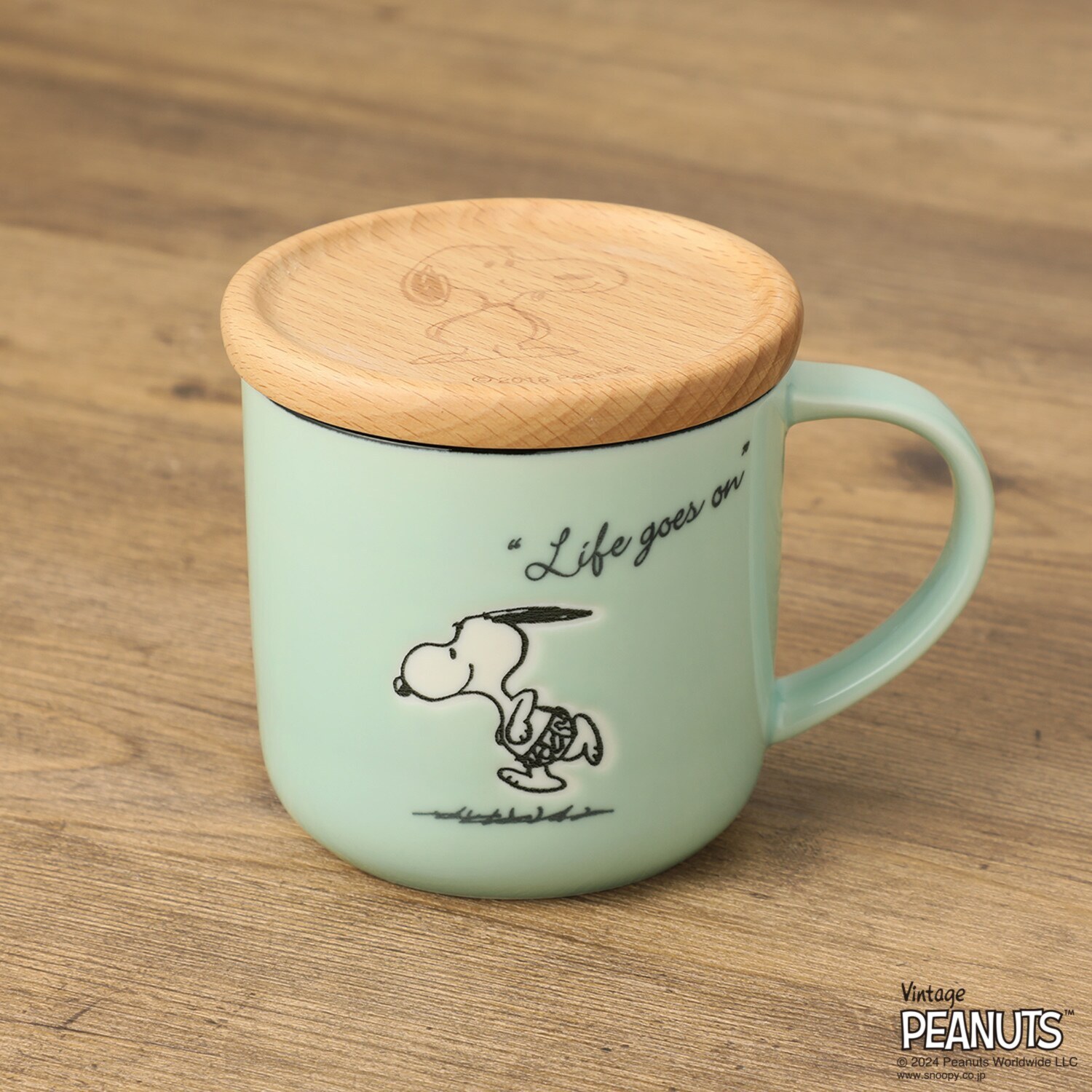 スヌーピー 木製コースター付マグ ＜約３５０ｍｌ＞