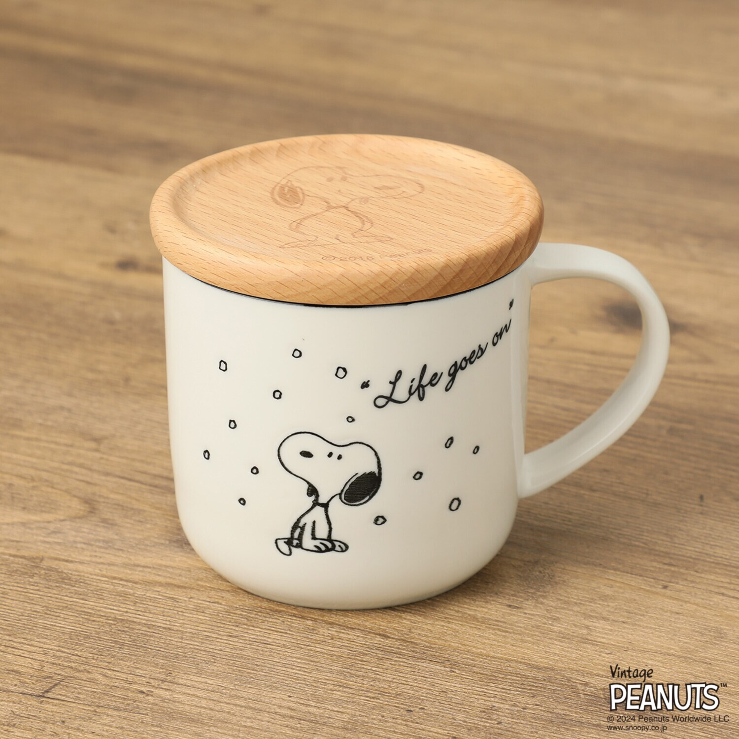 スヌーピー 木製コースター付マグ ＜約３５０ｍｌ＞