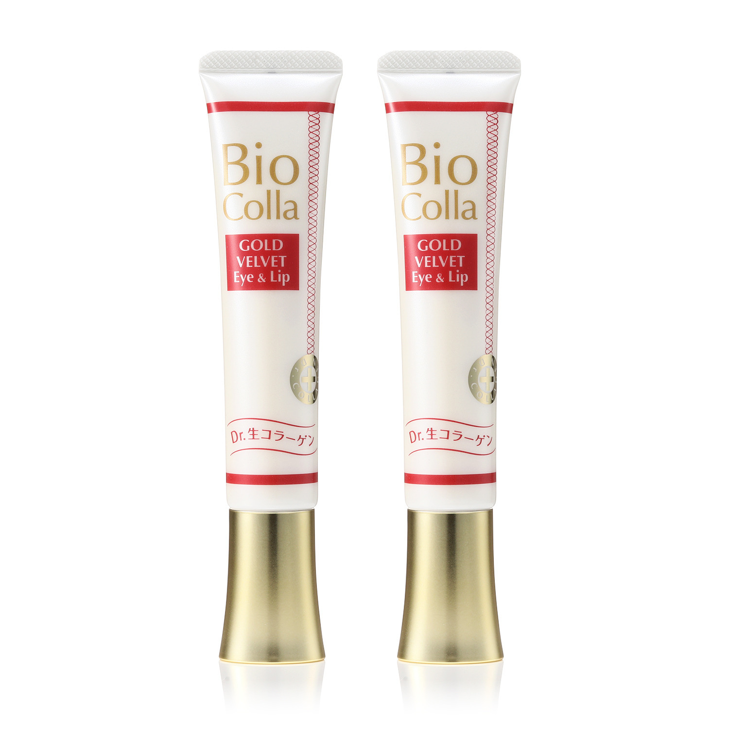 ビオコラ 生コラーゲン配合！ （非加熱２５度以下） 目元と唇を徹底ハリケア ゴールドベルベット アイ＆リップ ２本セット