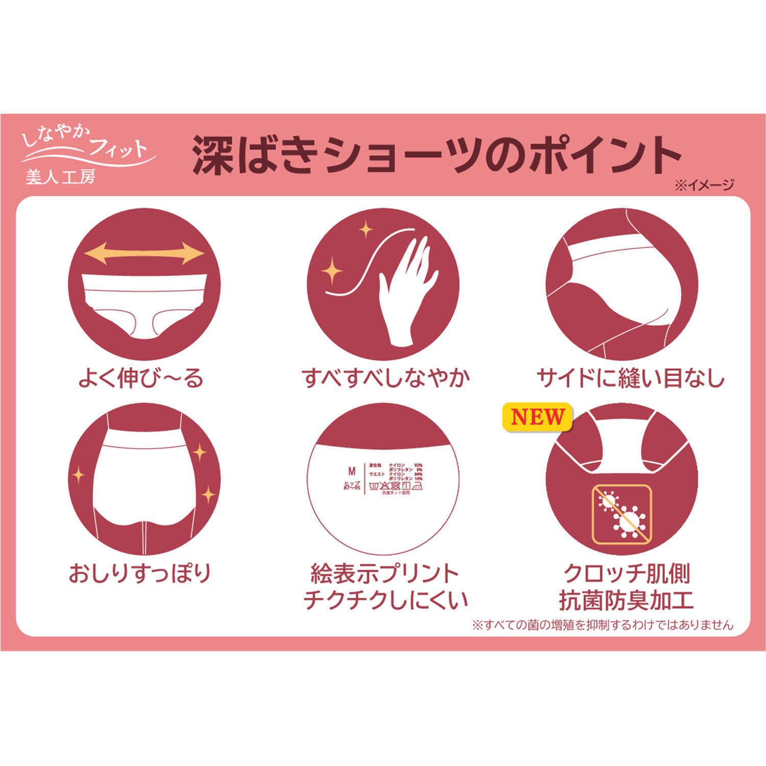 美人工房 しなやかフィット 深ばきショーツ５枚セット