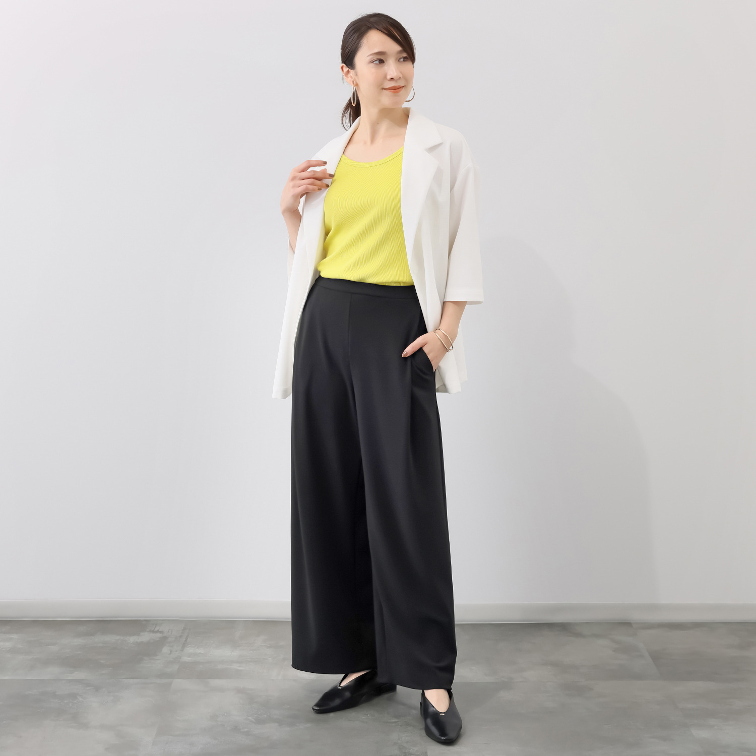 上質ごこち 極上のエレガントドレープ ドレスパンツ