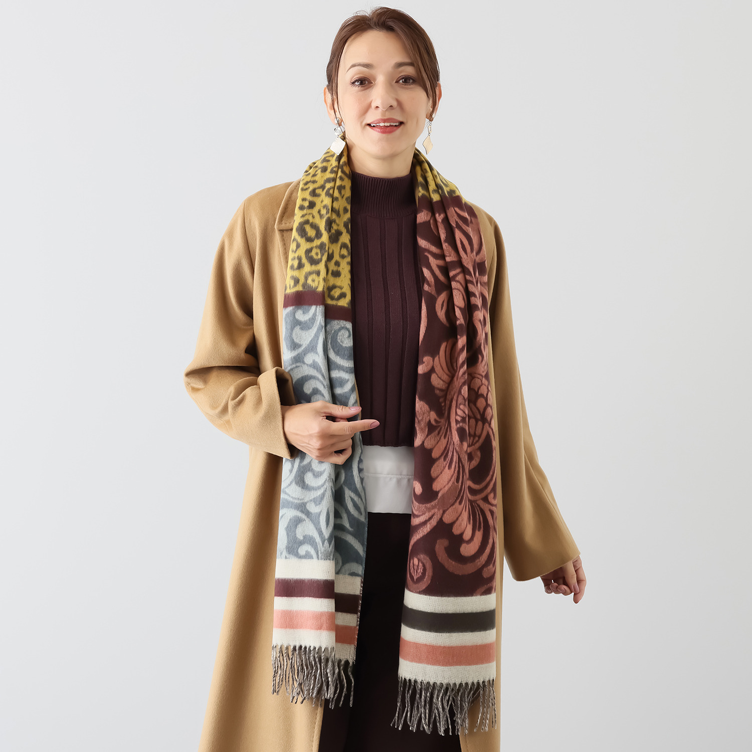 フラース カシミンク ミックスアートマフラー