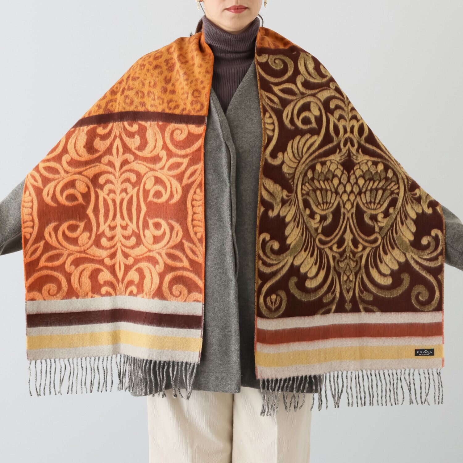 フラース カシミンク ミックスアートマフラー