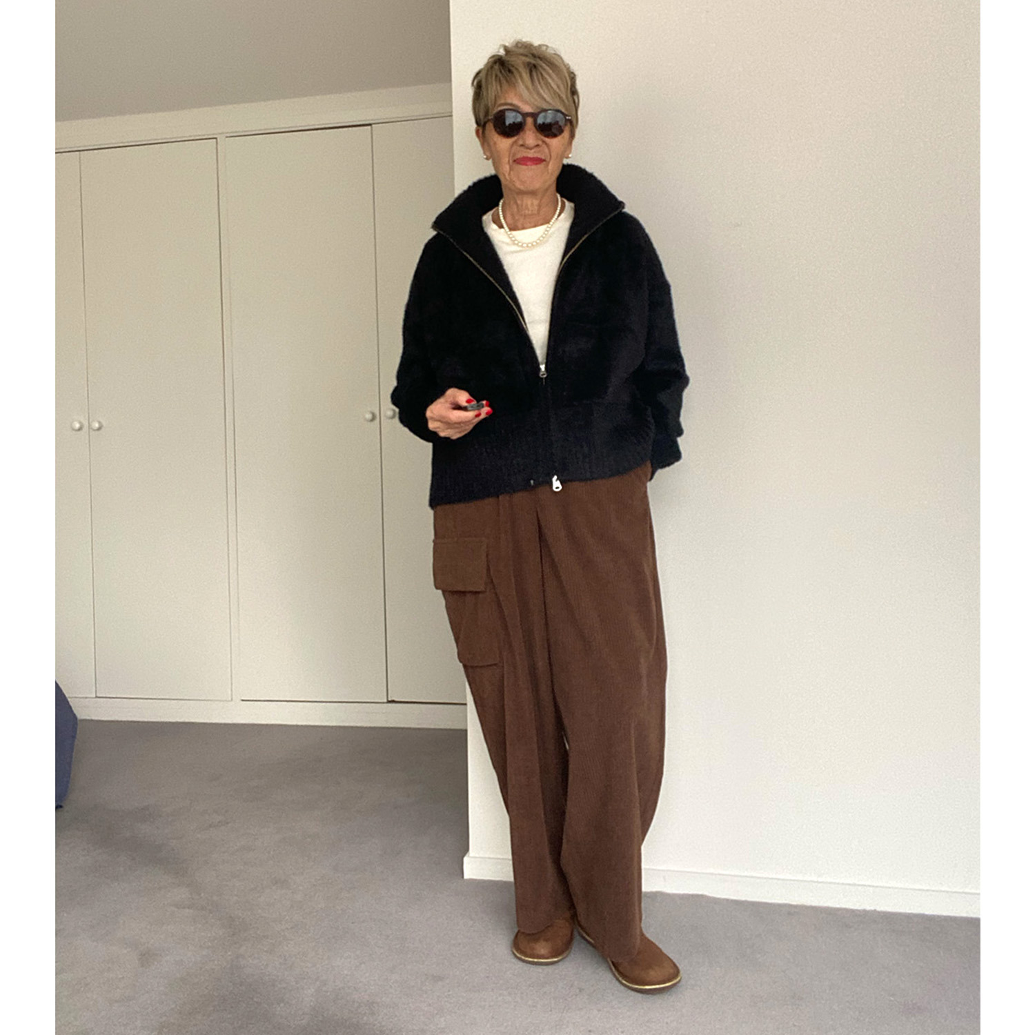 シャビージェンティール ミドルコーデュロイ サイドポケットデザイン プルオンパンツ