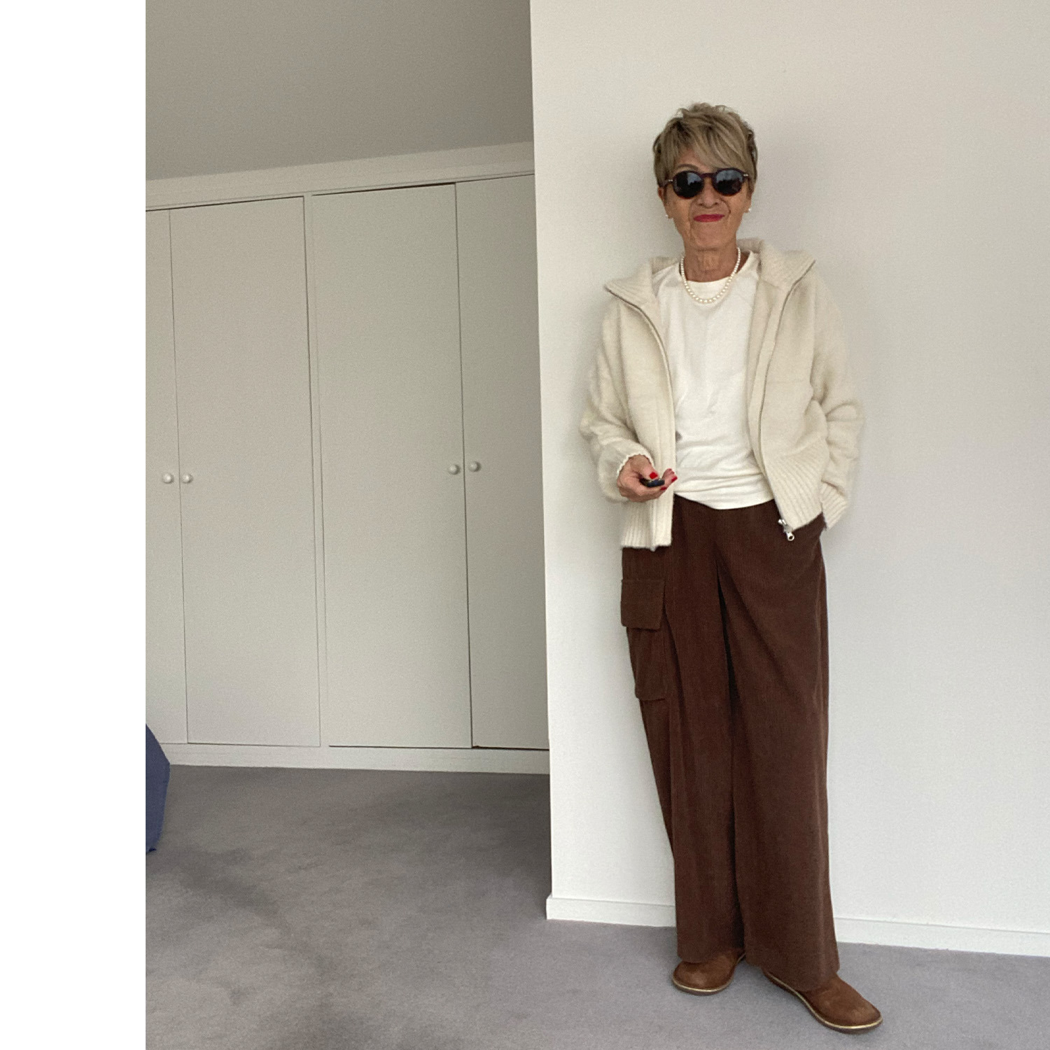 シャビージェンティール ミドルコーデュロイ サイドポケットデザイン プルオンパンツ