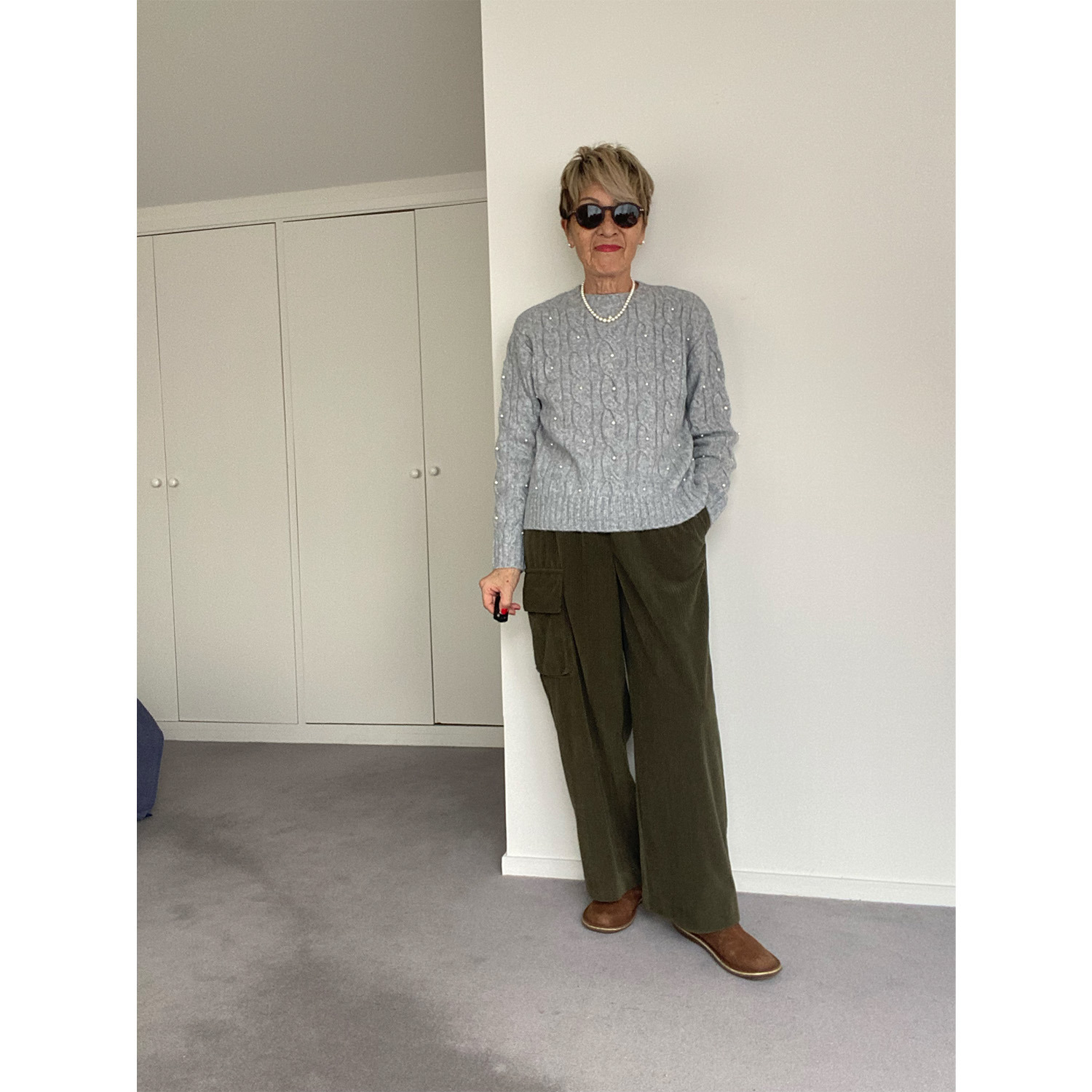 シャビージェンティール ミドルコーデュロイ サイドポケットデザイン プルオンパンツ