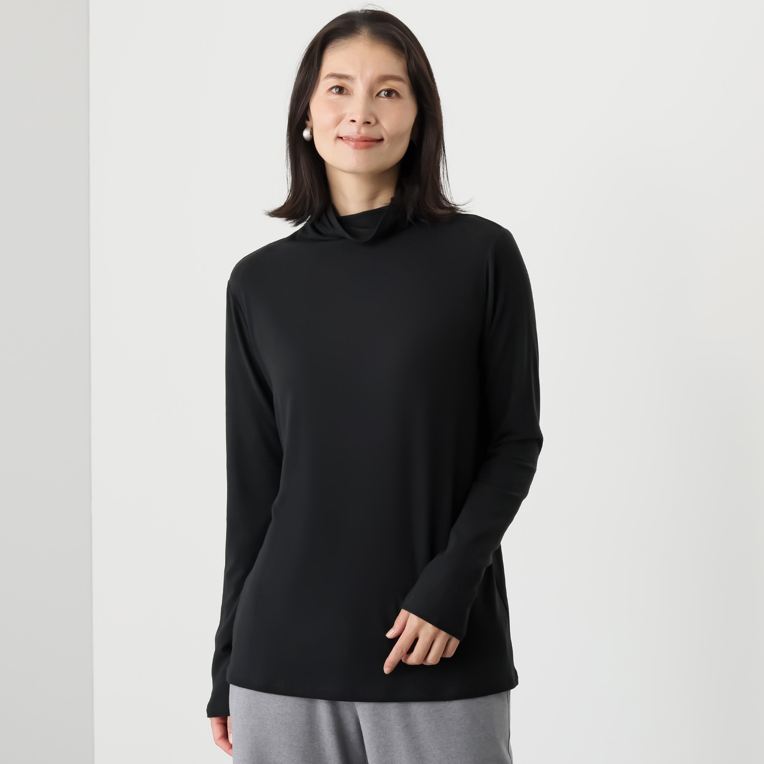 シャビージェンティール シームレスタートル チュニック丈 プルオーバー