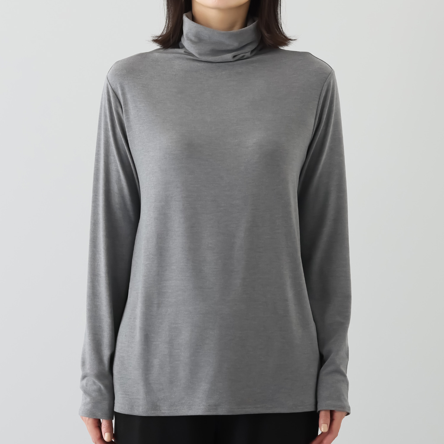 シャビージェンティール シームレスタートル チュニック丈 プルオーバー