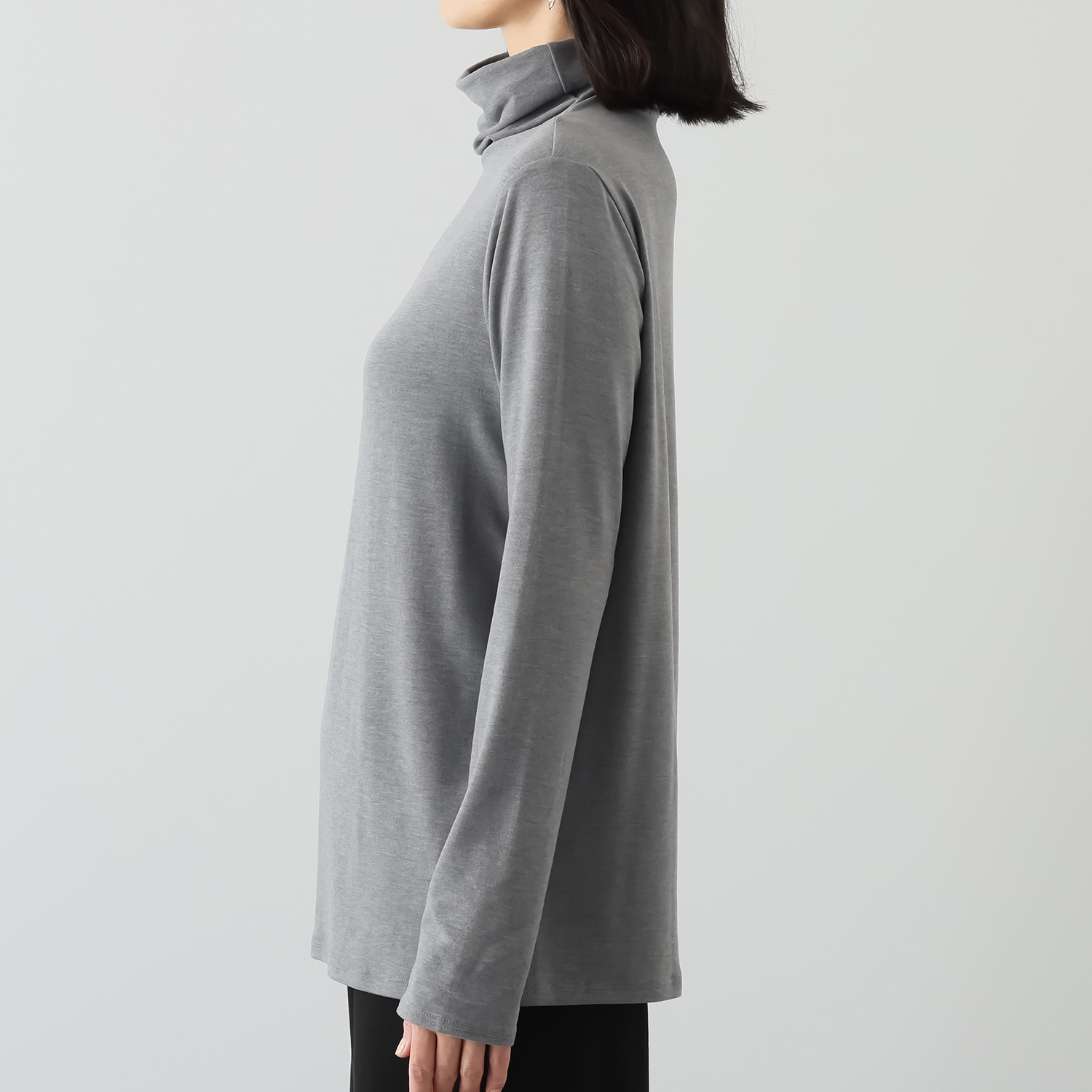 シャビージェンティール シームレスタートル チュニック丈 プルオーバー