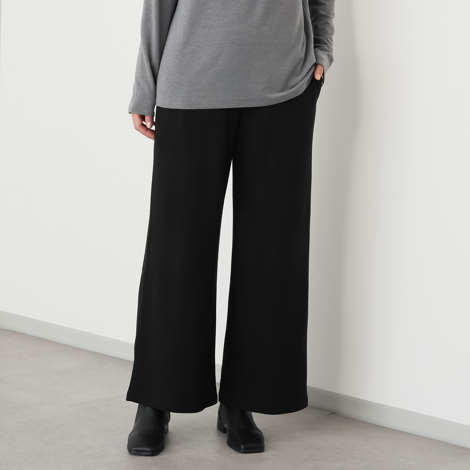 シャビージェンティール ストレートシルエット リラックスジャージー プルオンパンツ