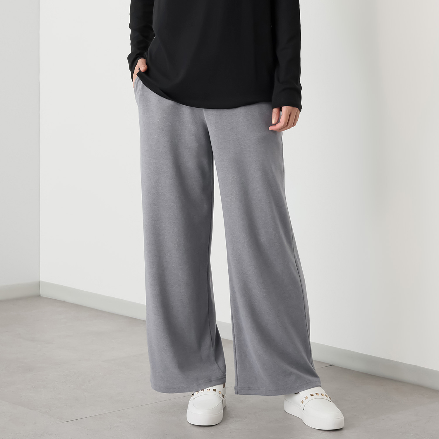 シャビージェンティール ストレートシルエット リラックスジャージー プルオンパンツ