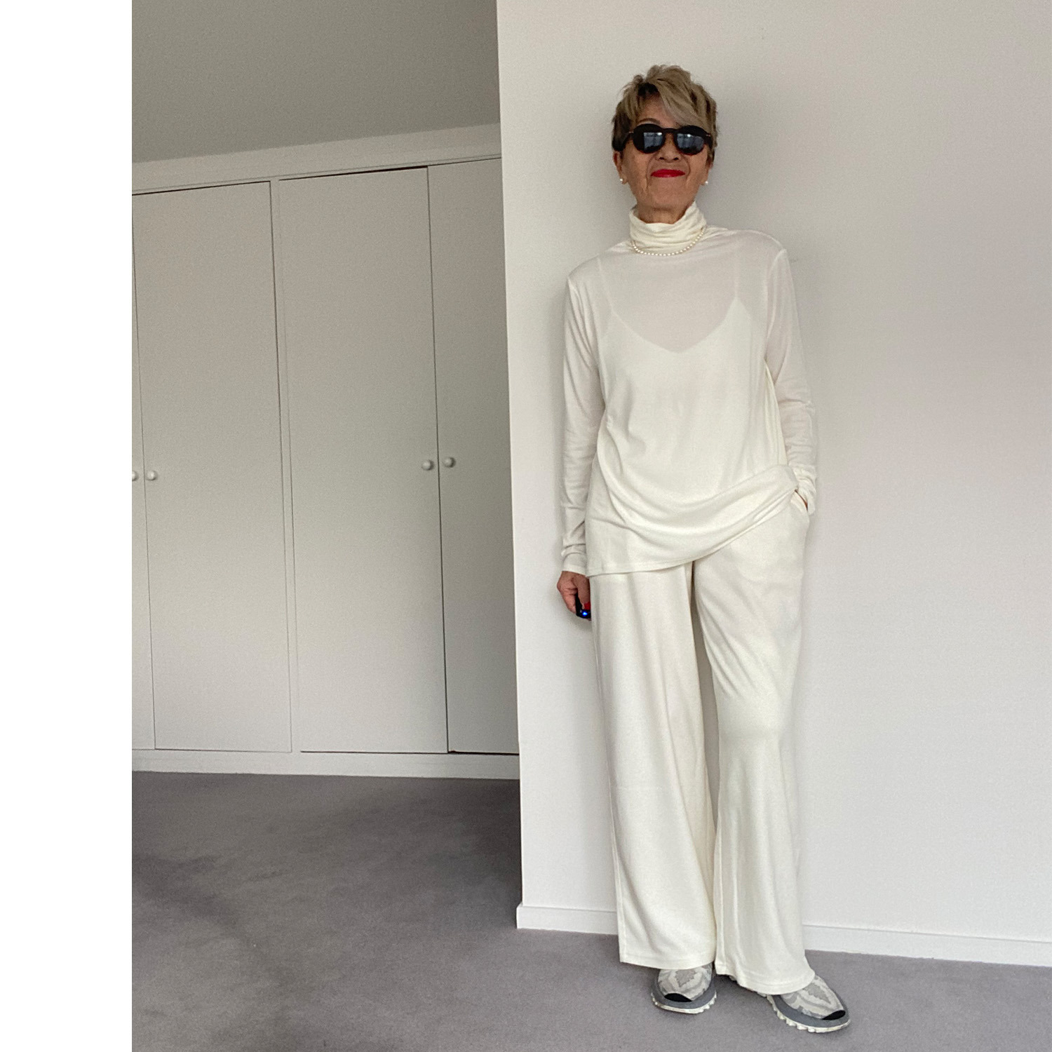 シャビージェンティール ストレートシルエット リラックスジャージー プルオンパンツ