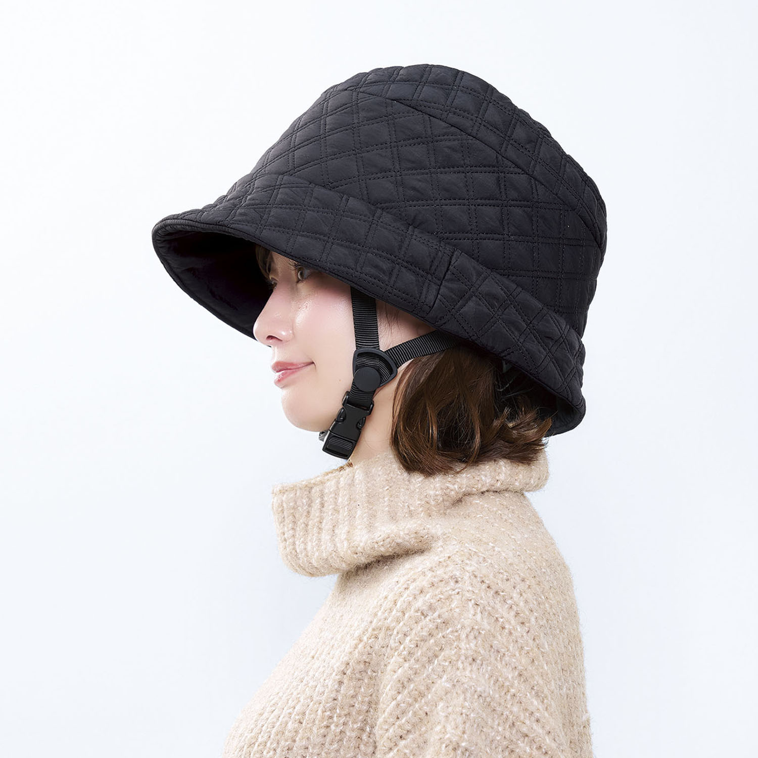 帽子を着せ替えられる オシャレな 自転車ヘルメット おしゃヘル ＜キルティングハット＞