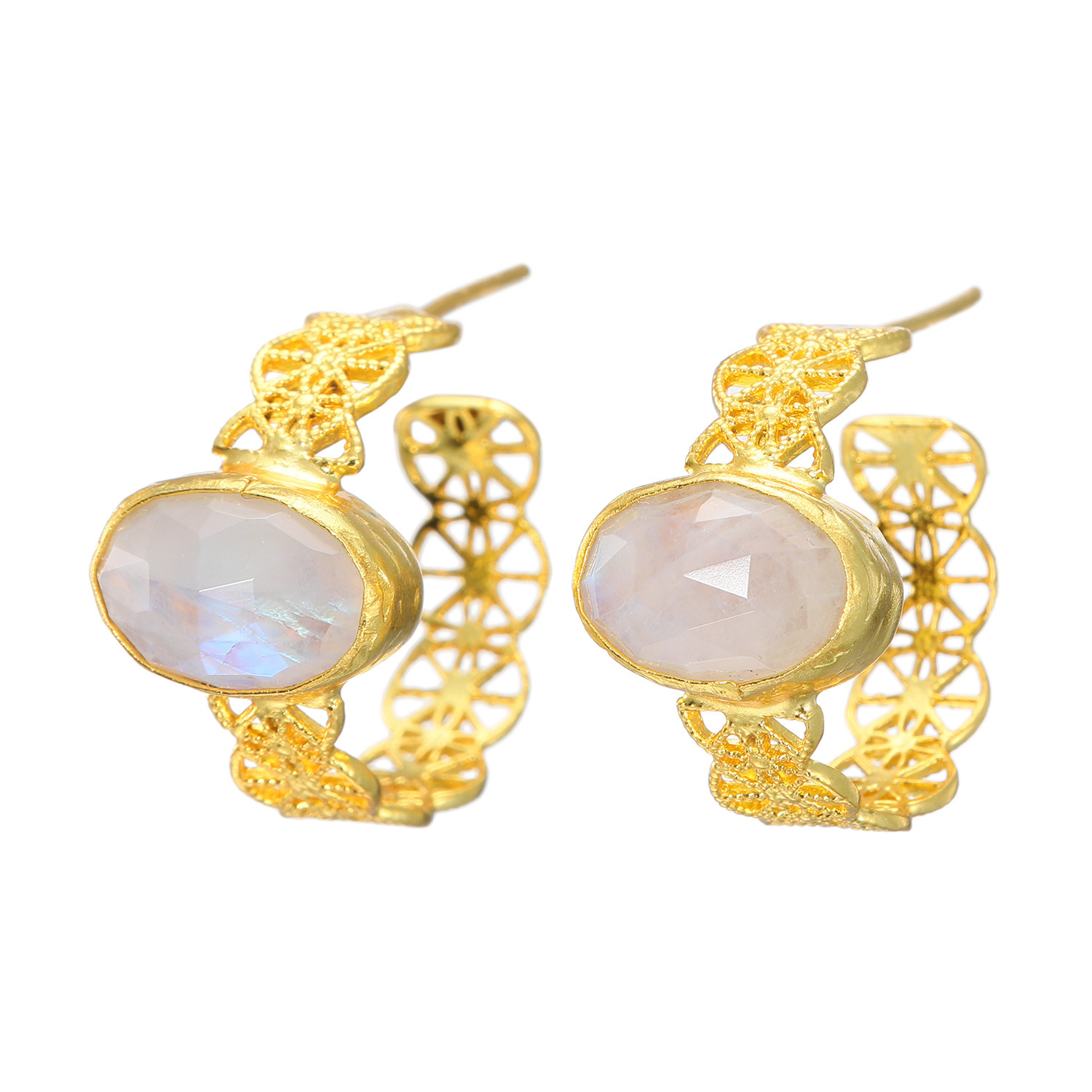 ミモッザジュエリー 天然石 レースデザイン ピアス