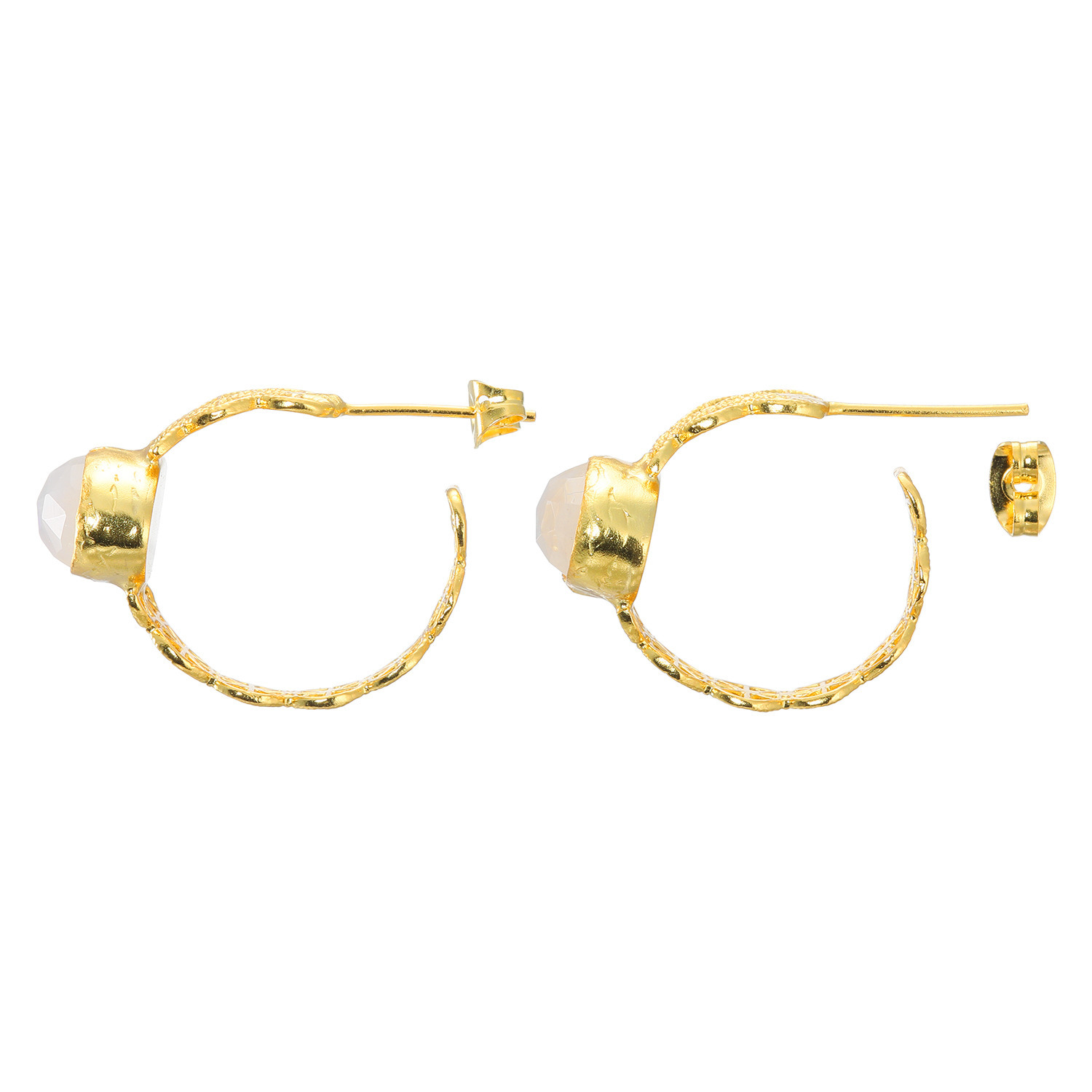 ミモッザジュエリー 天然石 レースデザイン ピアス