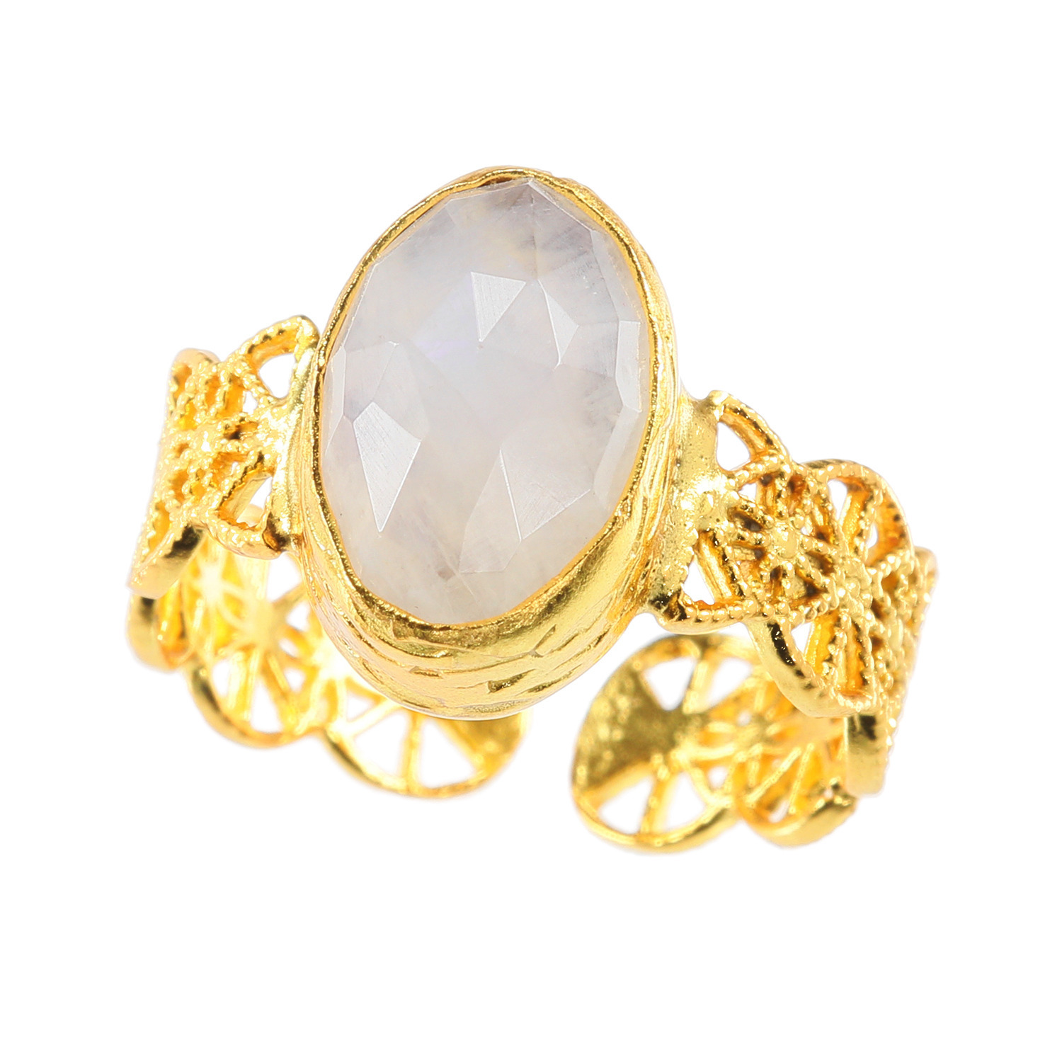 ミモッザジュエリー 天然石 レースデザイン フレキシブルリング