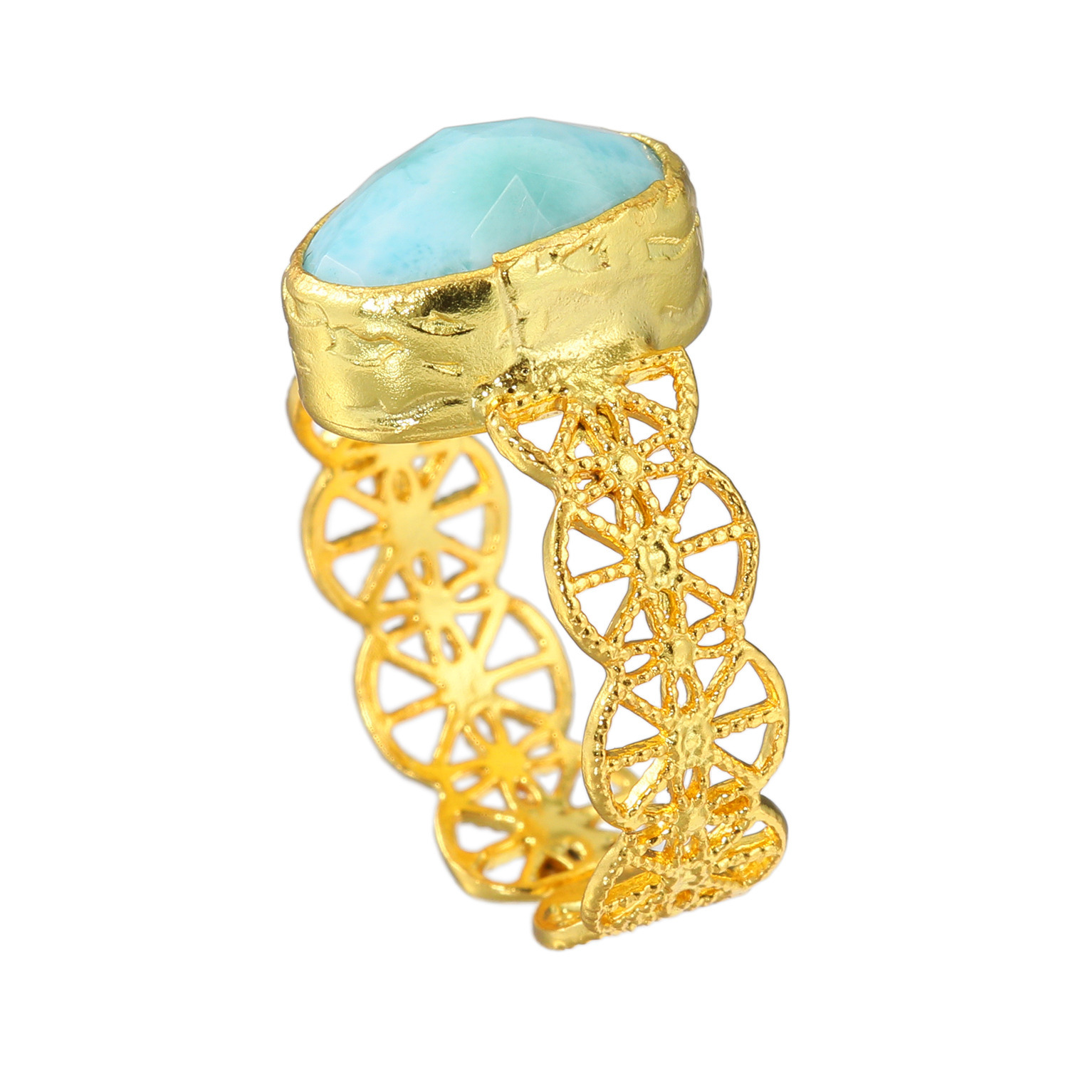 ミモッザジュエリー 天然石 レースデザイン フレキシブルリング