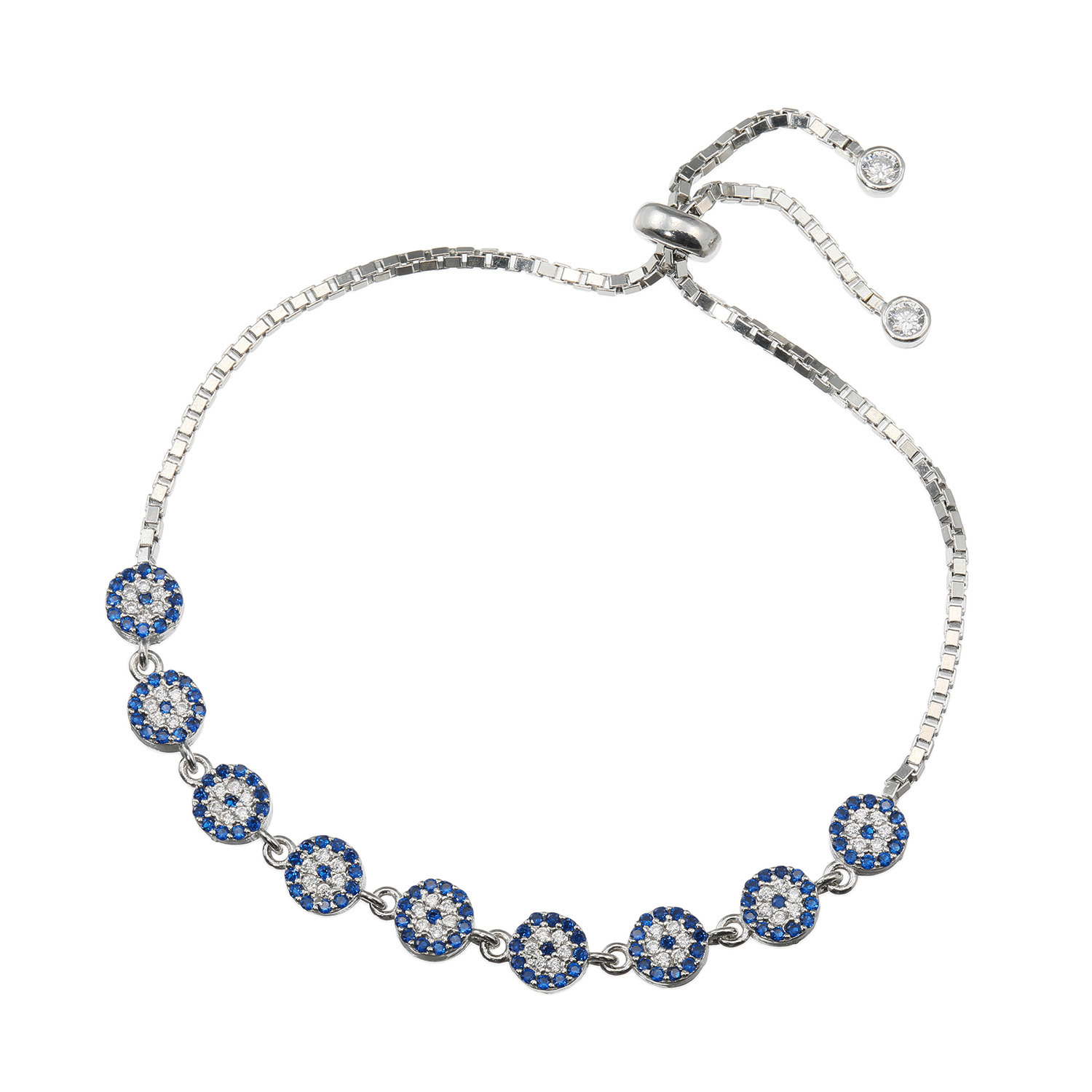 ミモッザジュエリー シルバー ＣＺ ナザールボンジュウ スライドブレスレット