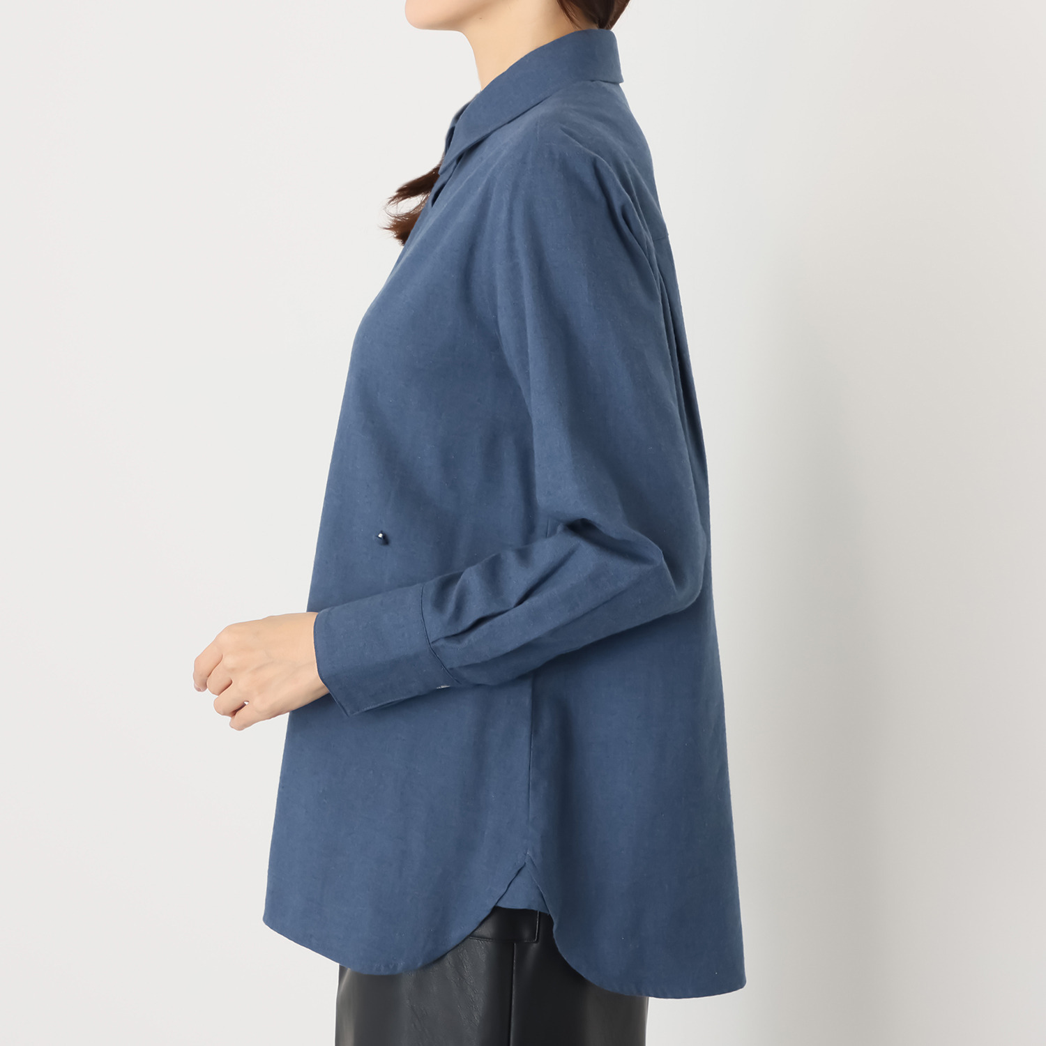 メリオン コットンカシミヤ カシュクールにもなる マルチアレンジシャツ