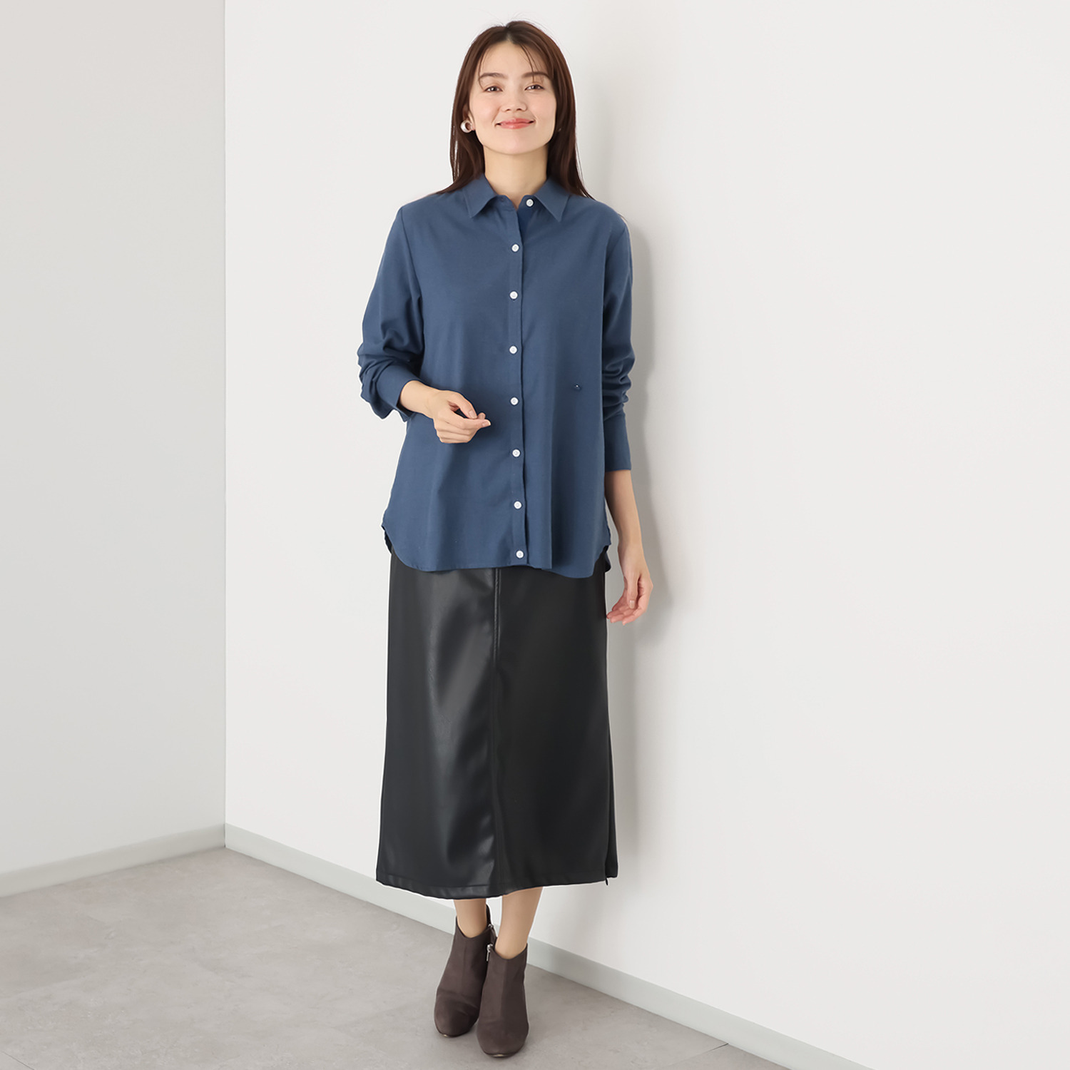 メリオン コットンカシミヤ カシュクールにもなる マルチアレンジシャツ