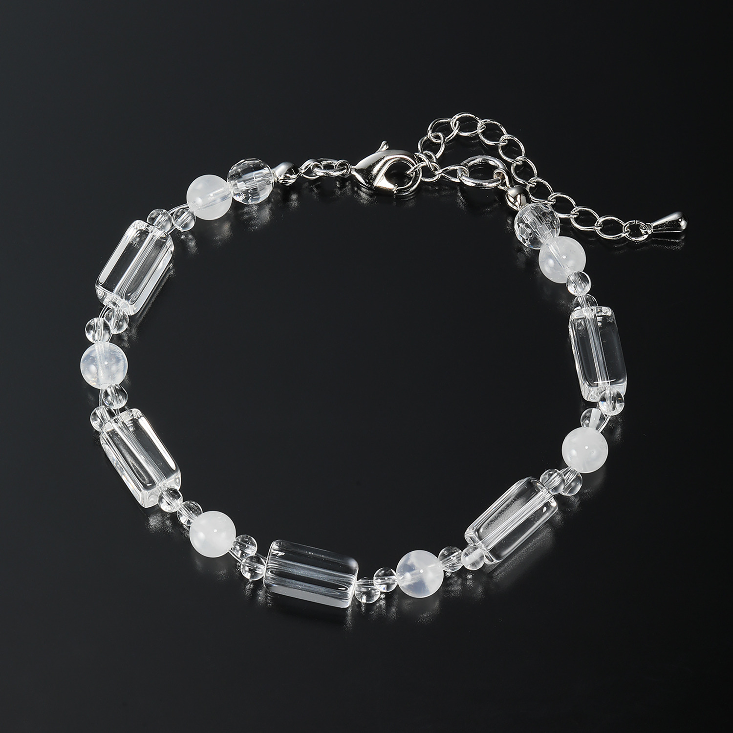 クリスタルバイアビステ クォーツ＆ ミルキークォーツ レクタングルブレスレット