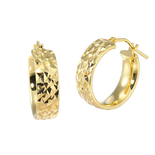 エトルースカ　イタリアメイド　ダイヤモンドカット　フープピアス