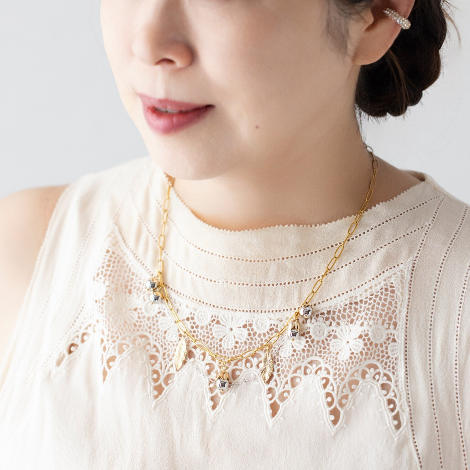 シマ・リリアーナ ステンレス ボタニカルデザイン ネックレス