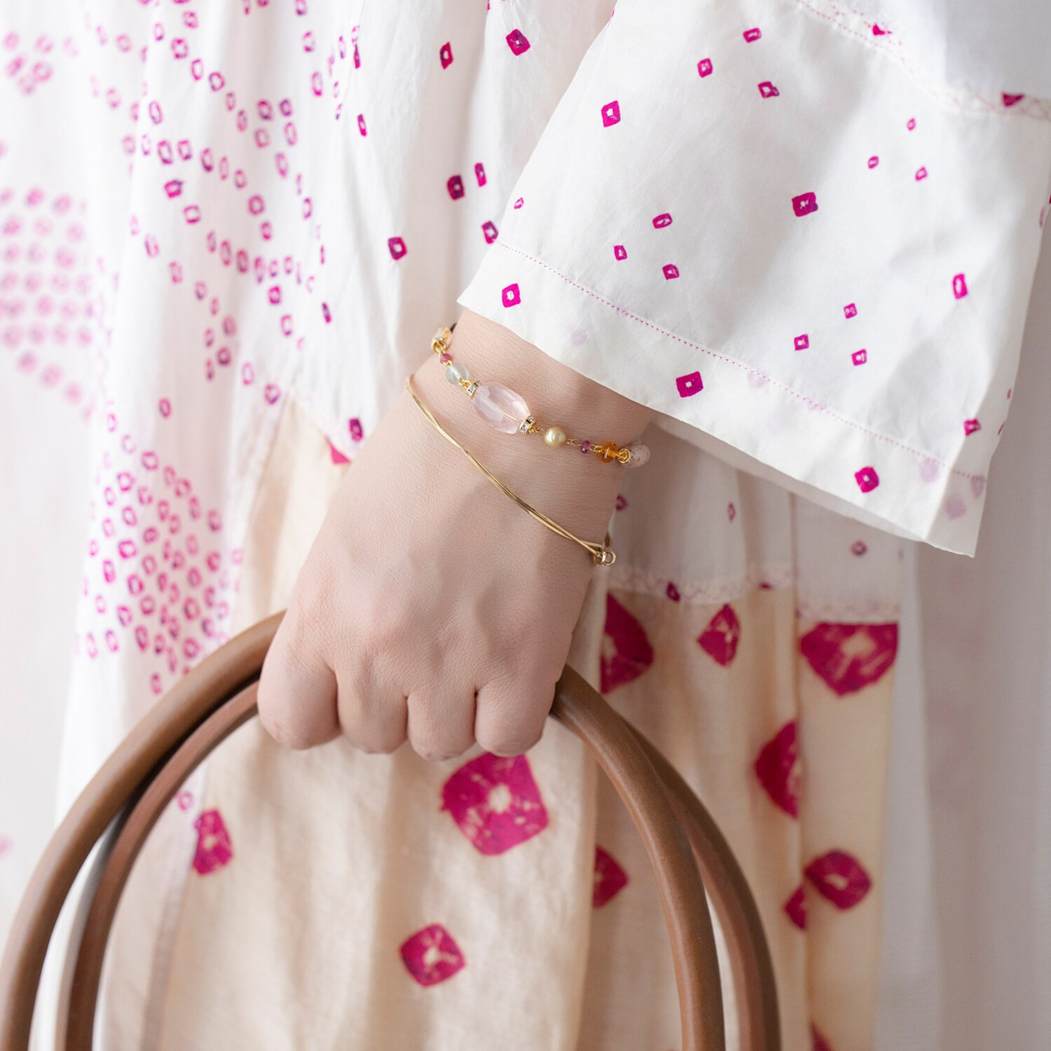 シマ・リリアーナ シマ・キャプシーヌコラボ ミックスジェム＆ パール＆ビジュウ ブレスレット