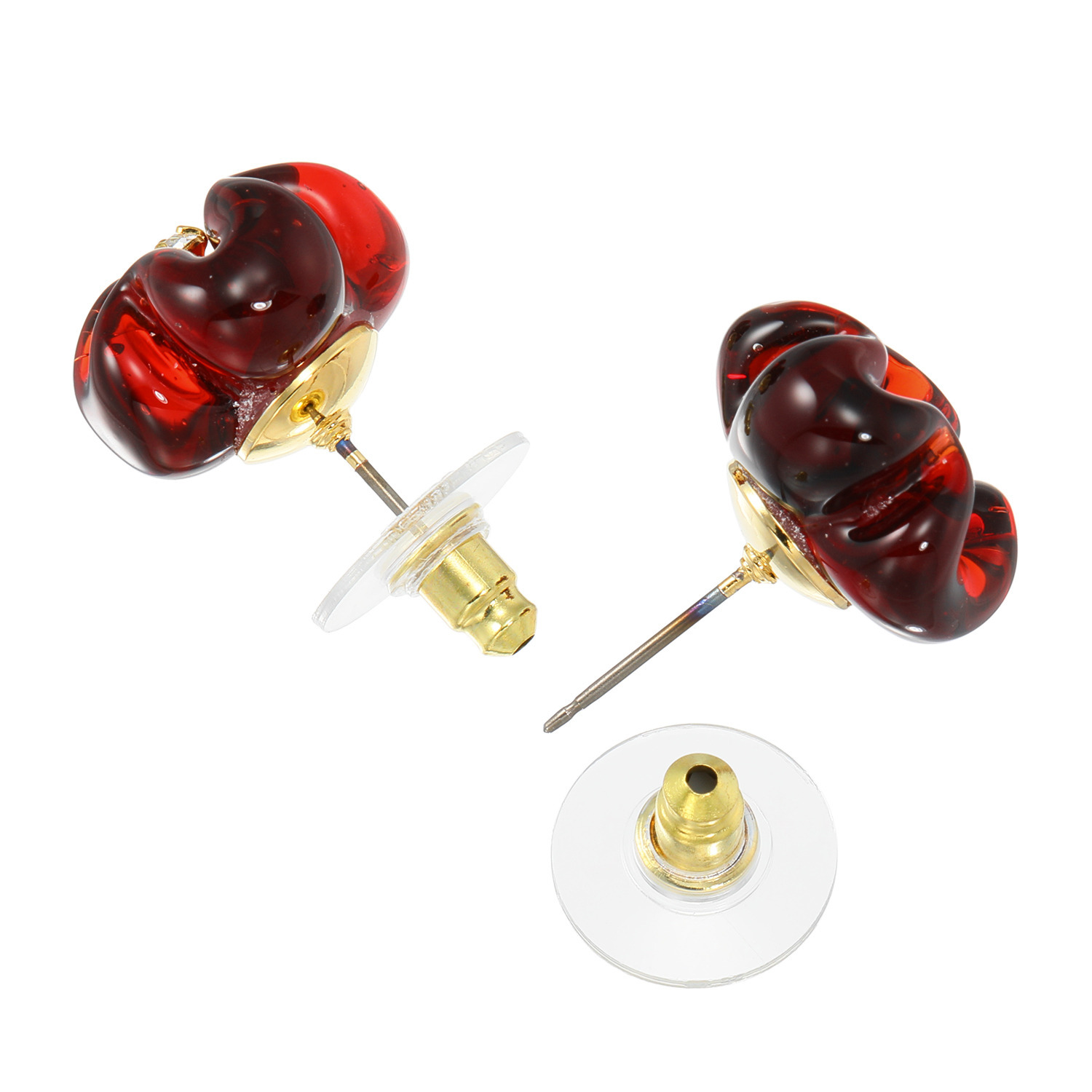 シマ・リリアーナ ハンドメイド フラワーデザイン ガラス イヤリング／ピアス