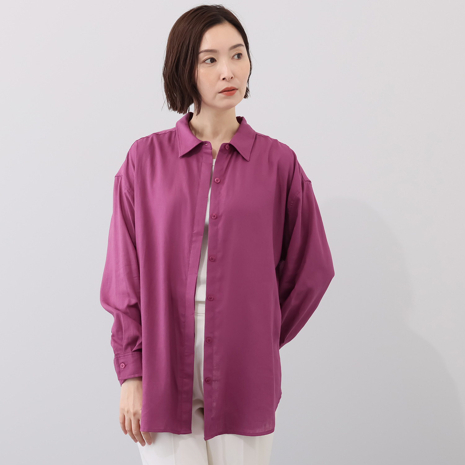 ダジュール 比翼仕立て ロングシャツ