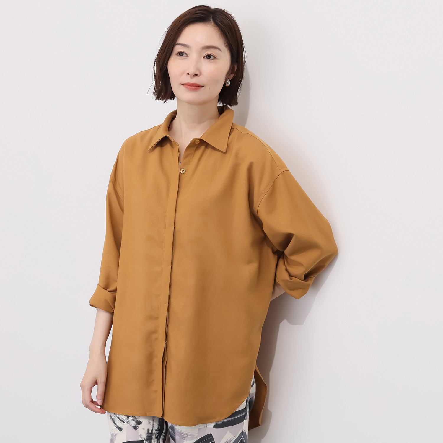 ダジュール 比翼仕立て ロングシャツ