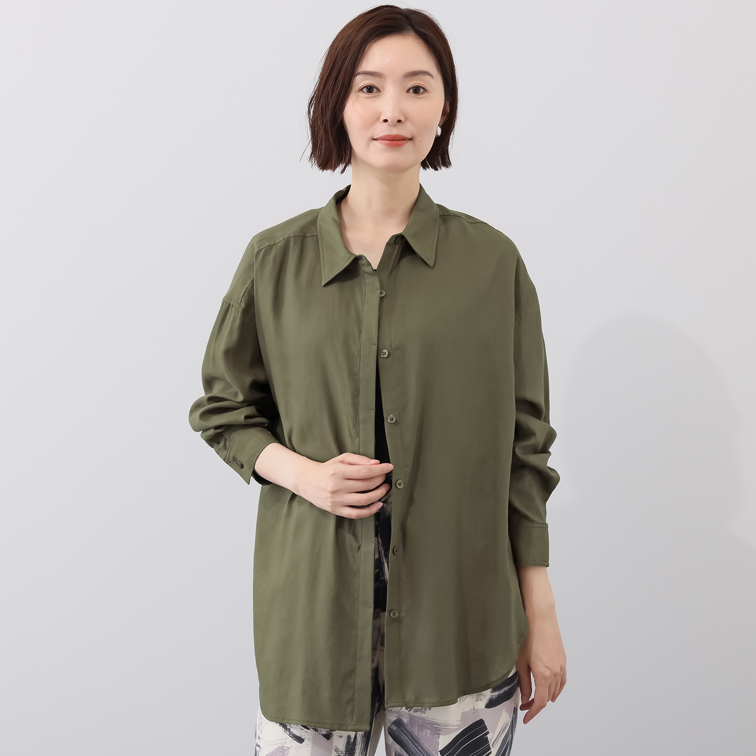 ダジュール 比翼仕立て ロングシャツ