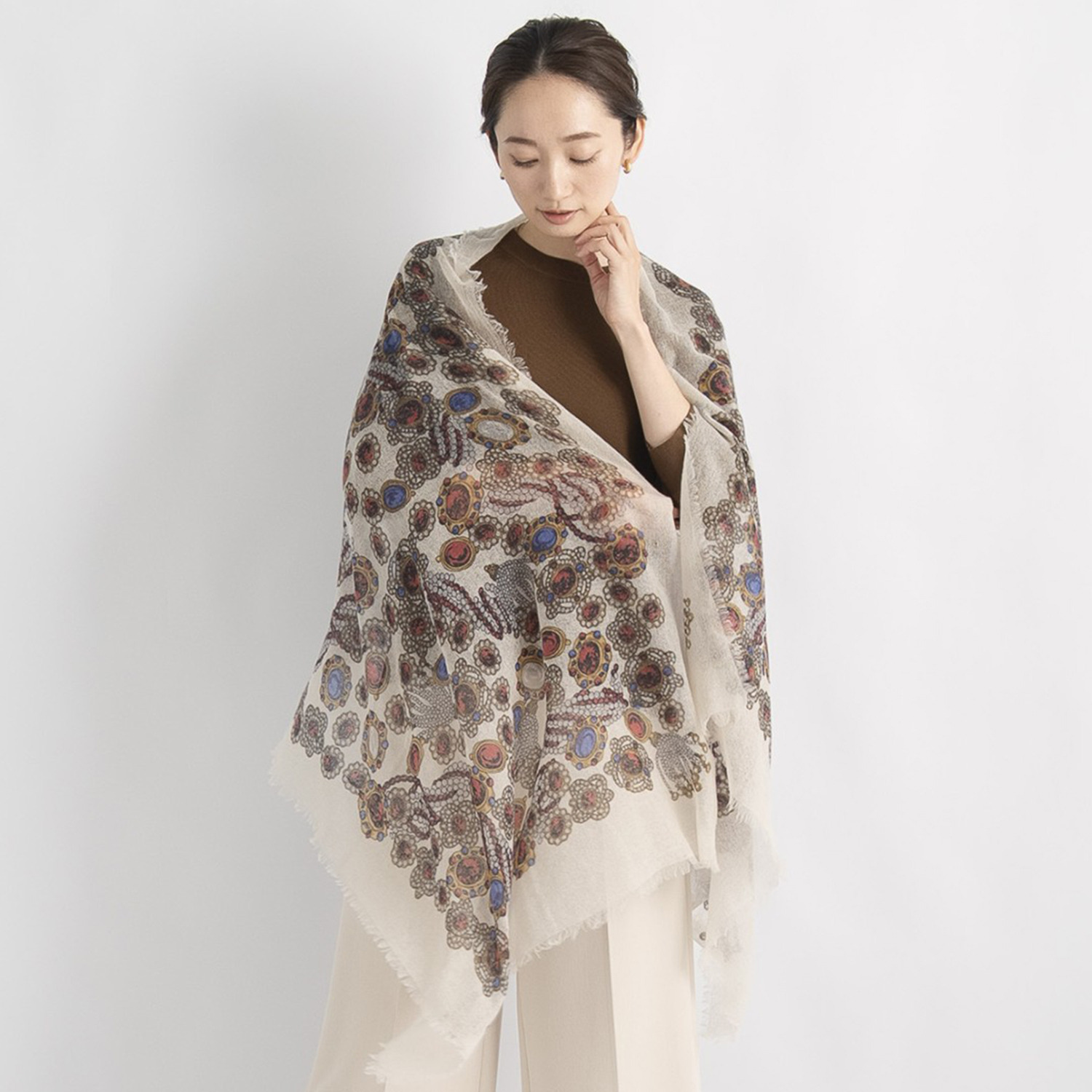 ティエドゥール ふんわりなめらかが進化！ 内モンゴル産 アルバスカシミヤ１００％ ＮＥＷエアリーストール