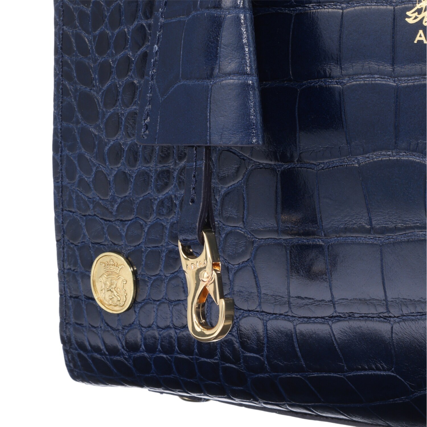 エーディーエムジェイ ＴＨＥ　ＢＥＥ 牛革クロコダイル型押し 全開ボストンバッグ Ｄカンプラス