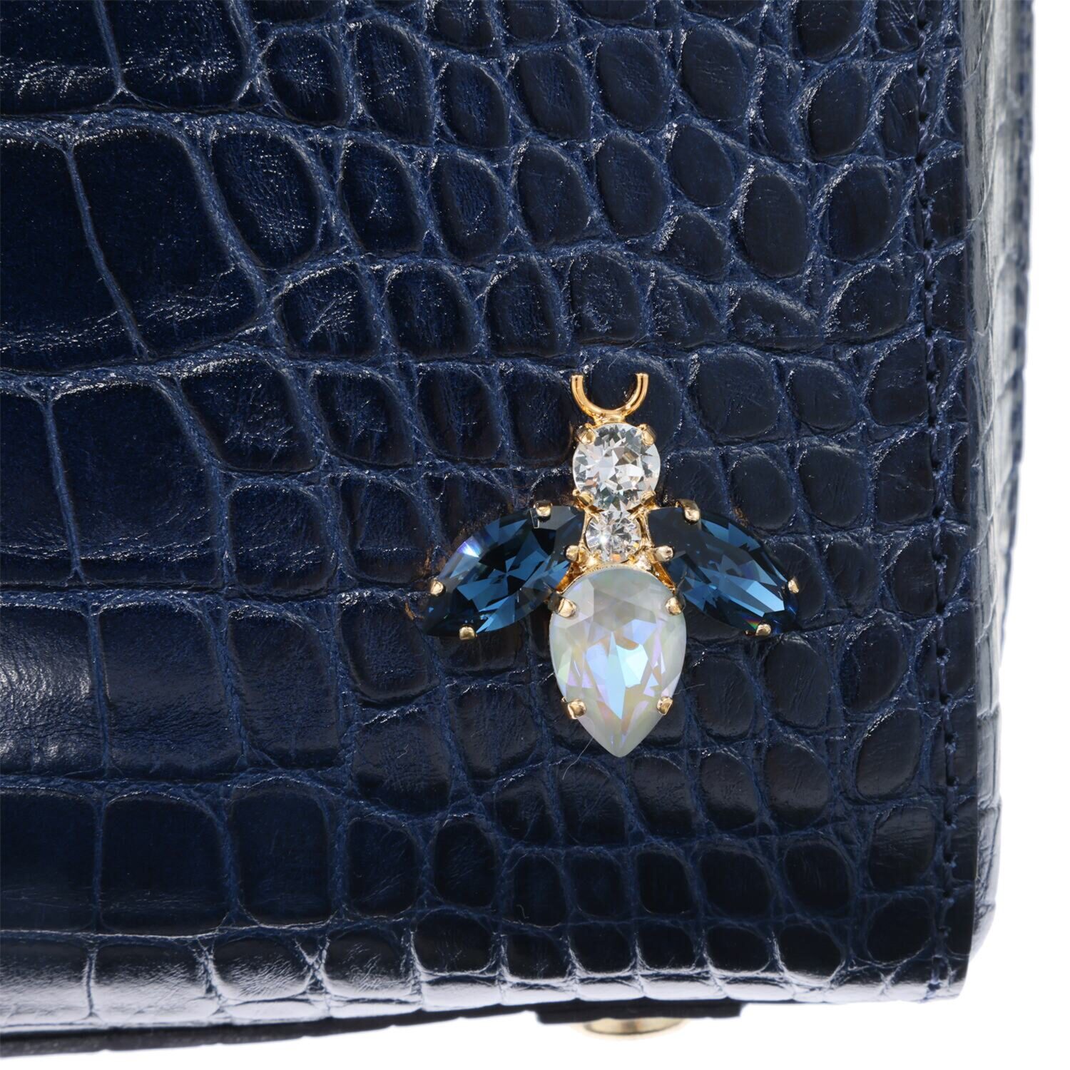 エーディーエムジェイ ＴＨＥ　ＢＥＥ 牛革クロコダイル型押し 全開ボストンバッグ Ｄカンプラス