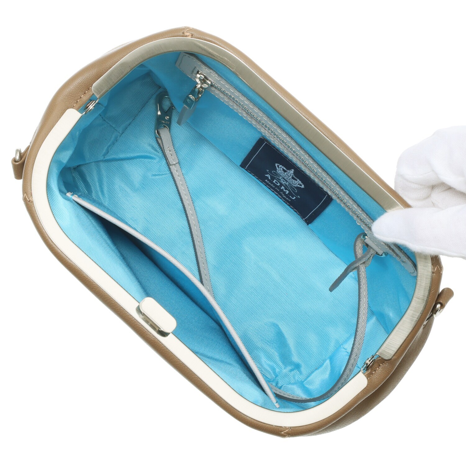 エーディーエムジェイ イタリアンナッパ 口金 ２ウェイショルダーバッグ